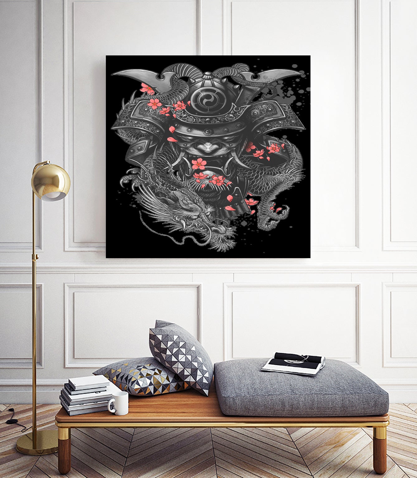 Sleeve tattoo Samurai Irezumi by Herman Wijanarko on GIANT ART - black vector illustration