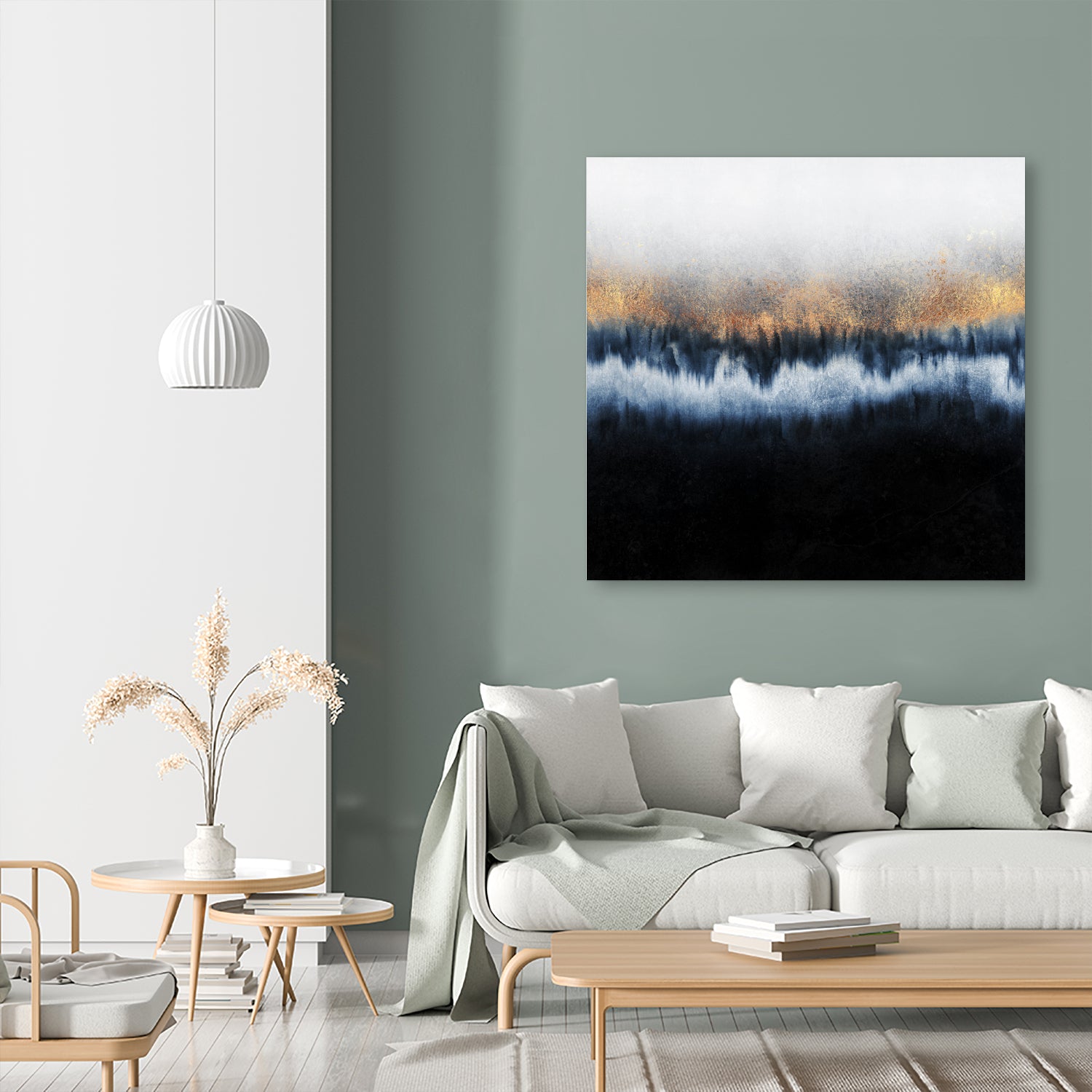 Golden Horizon by Elisabeth Fredriksson on GIANT ART - blue mixed media