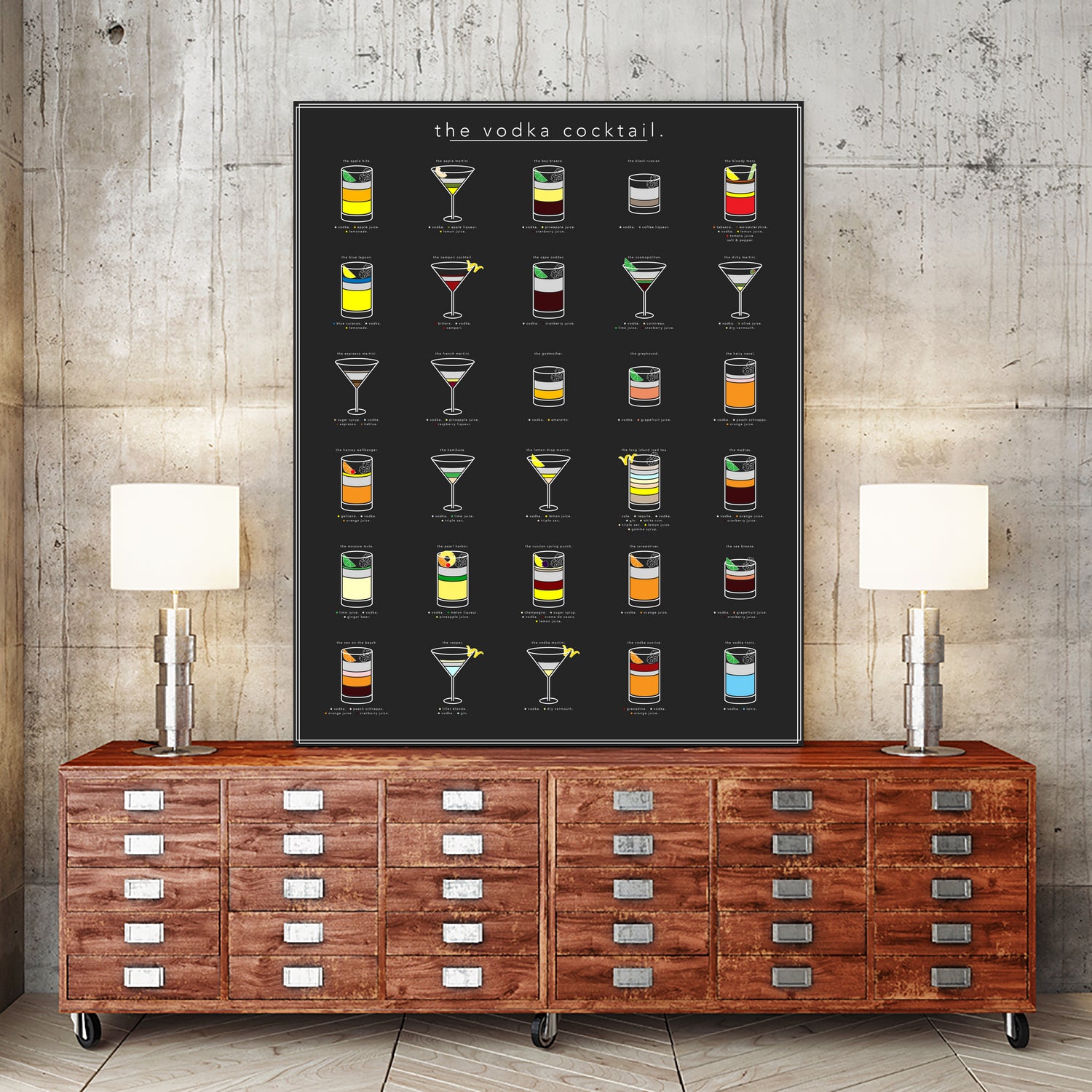 The Vodka Cocktail by Finlay McNevin on GIANT ART - black typography