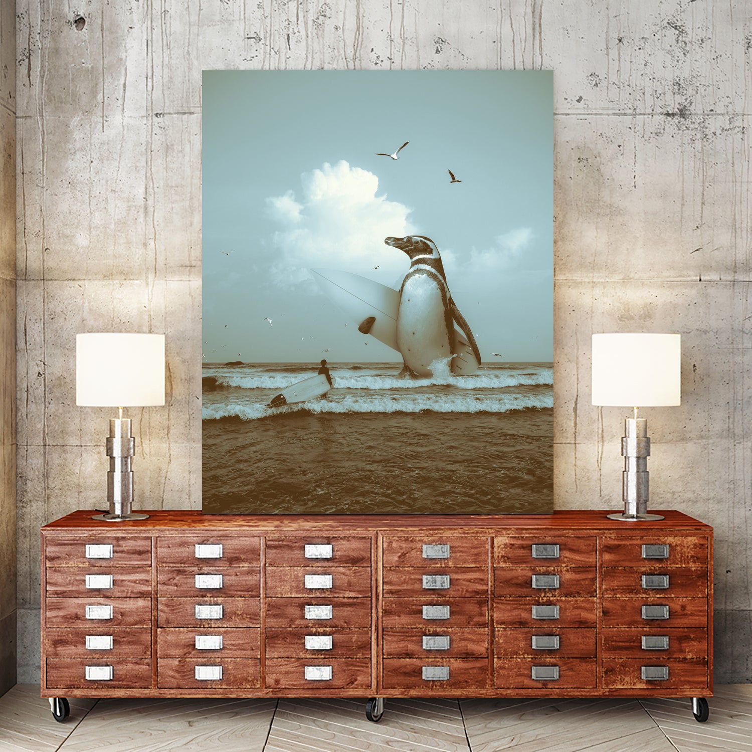 surf's up II by Soaring Anchor on GIANT ART - gray photo manipulation