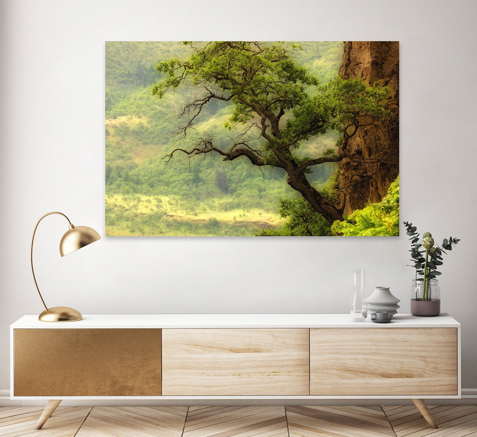 Nature mountain sunrise landscape tree by Retno Asih Mustakimah on GIANT ART - green photo manipulation