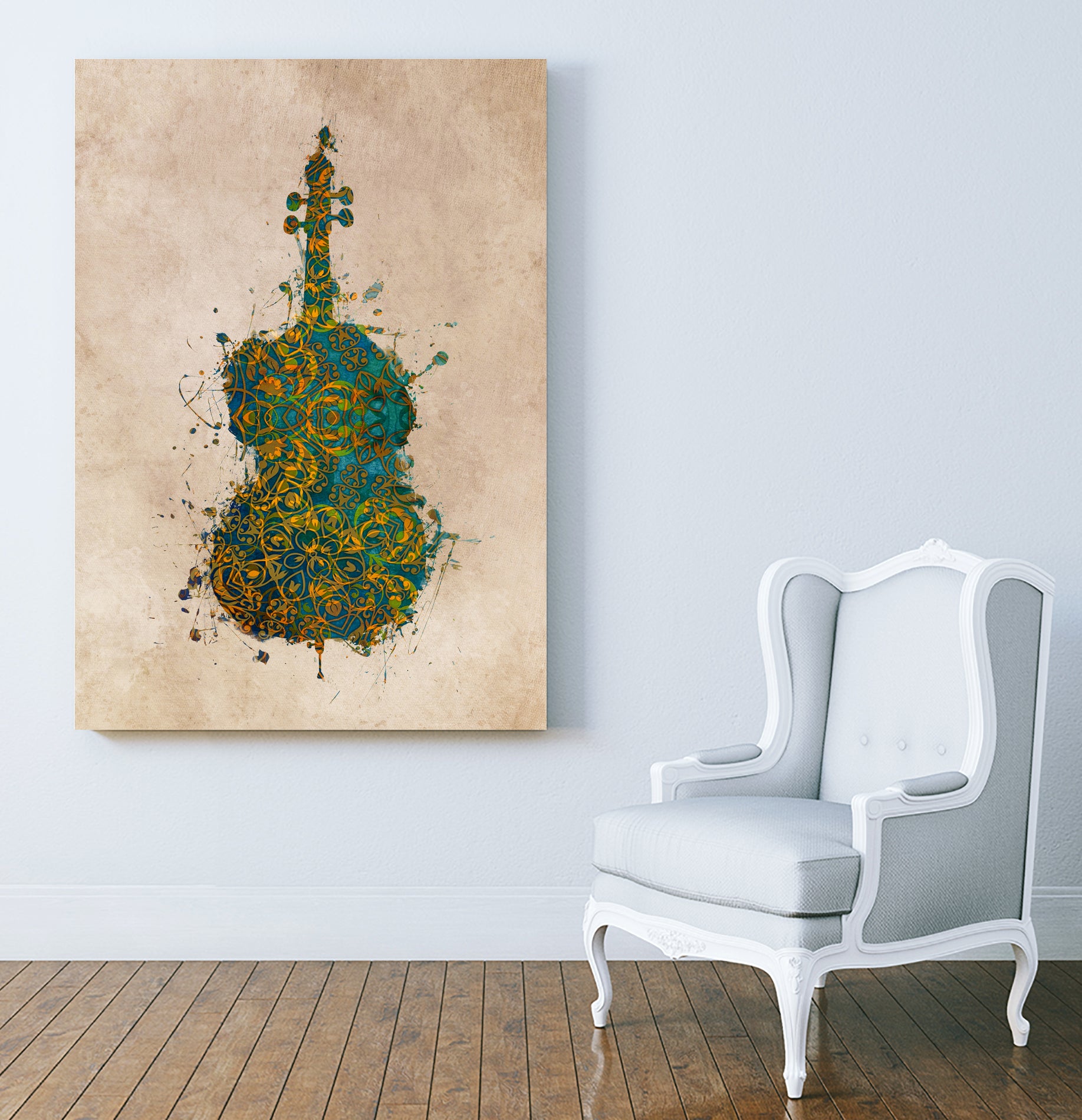 double bass 2 by Justyna Jaszke on GIANT ART - green digital painting