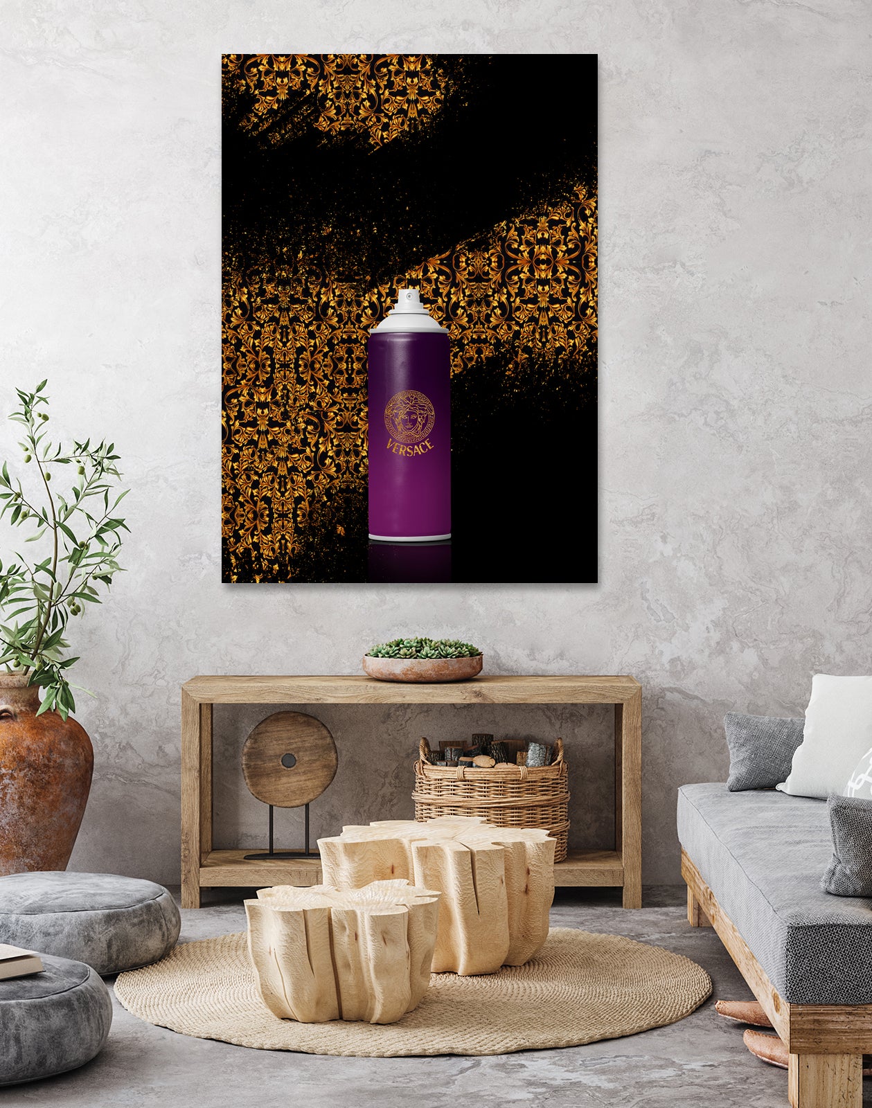 Versace Spray Paint by Alexandre Venancio on GIANT ART - black digital painting