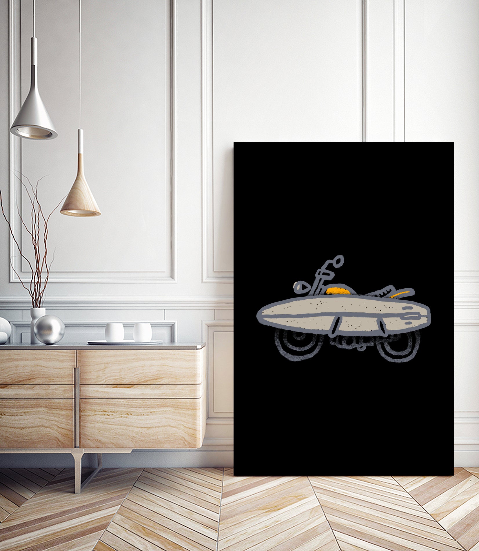 Surf Biker by Afif Quilimo on GIANT ART - black digital painting