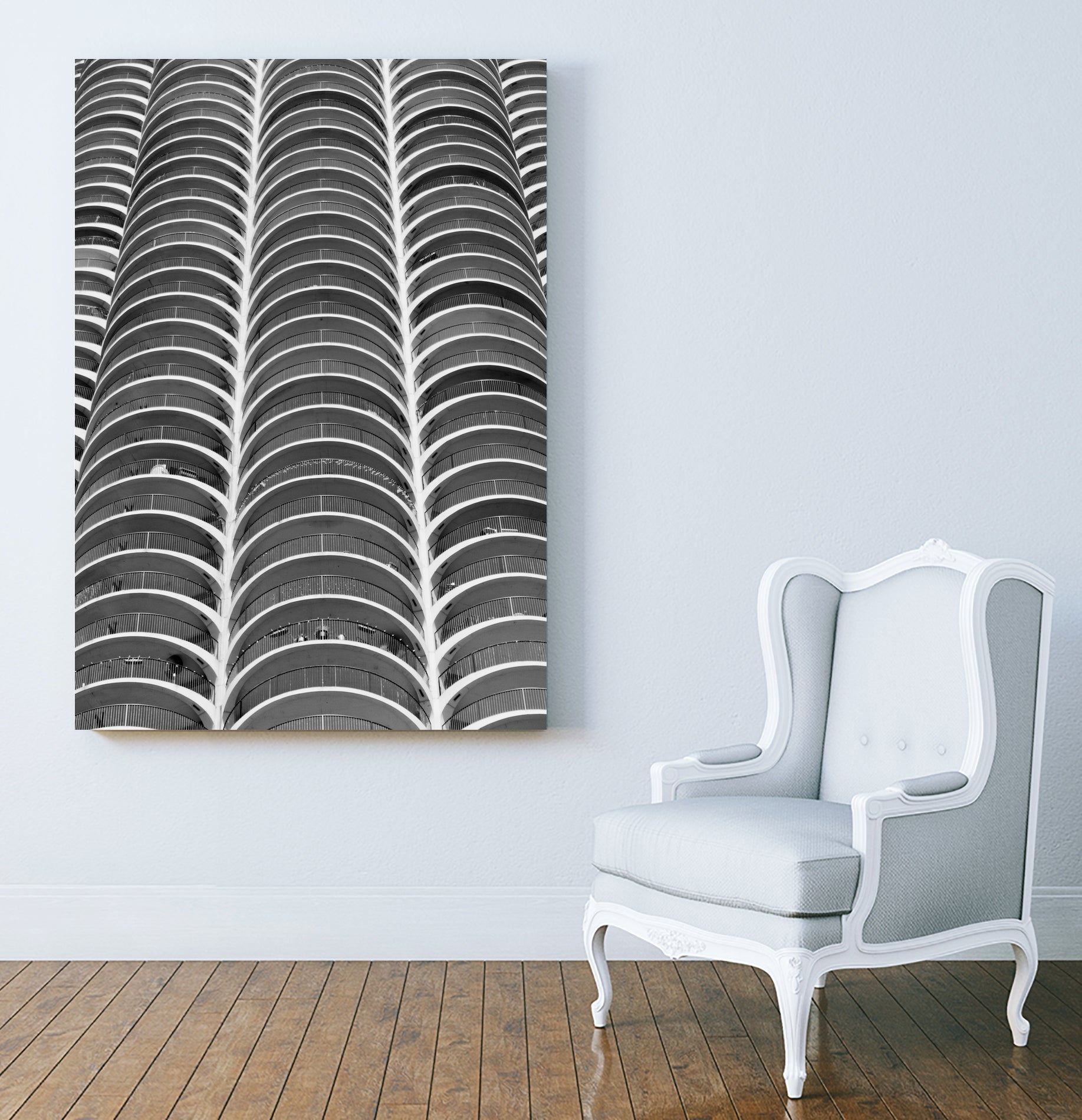 Layers - Marina Towers Chicago by Tara Vorhes on GIANT ART - black photo illustration