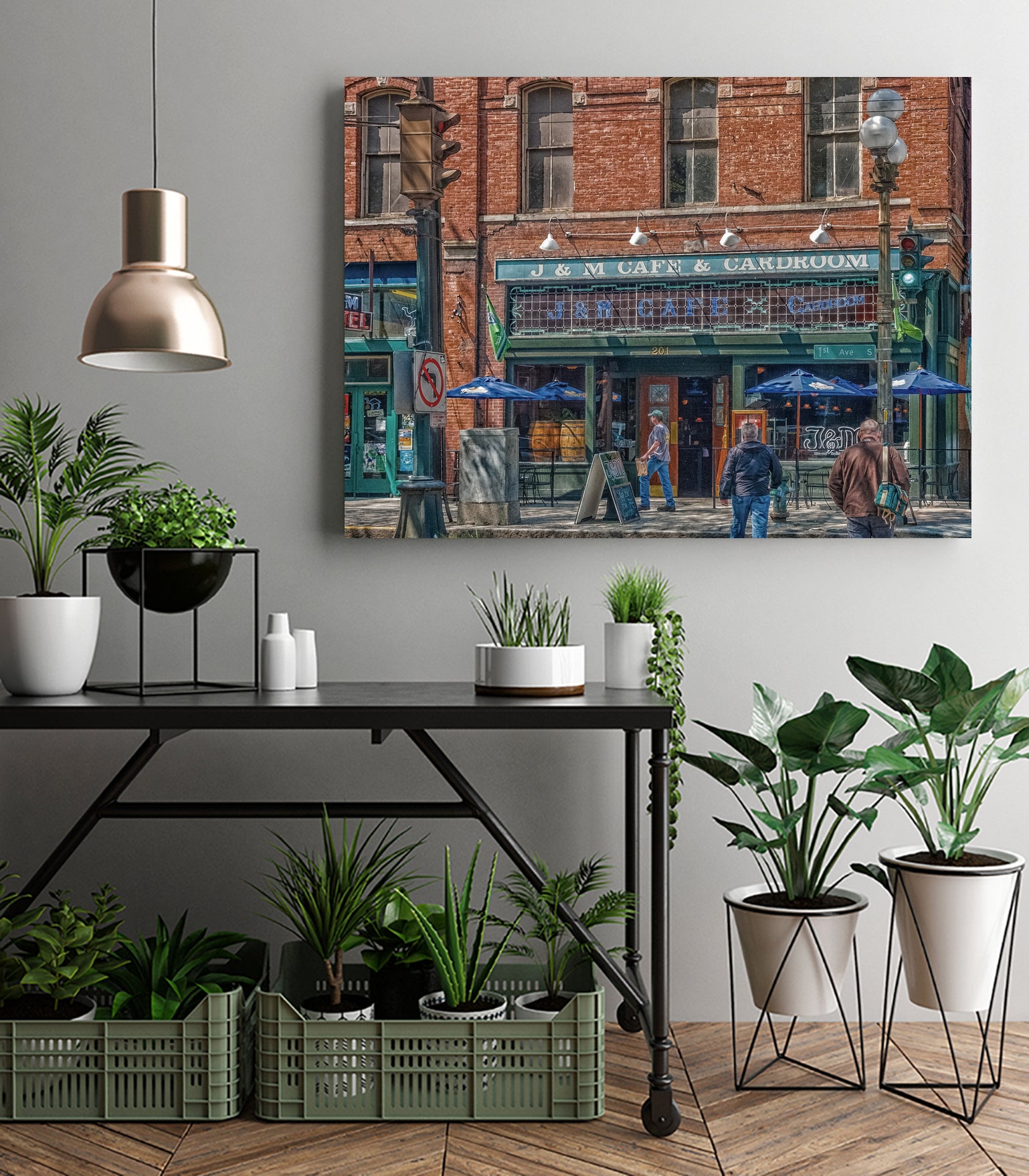 J&M Cafe and Cardroom by Darryl Brooks on GIANT ART - blue photo illustration