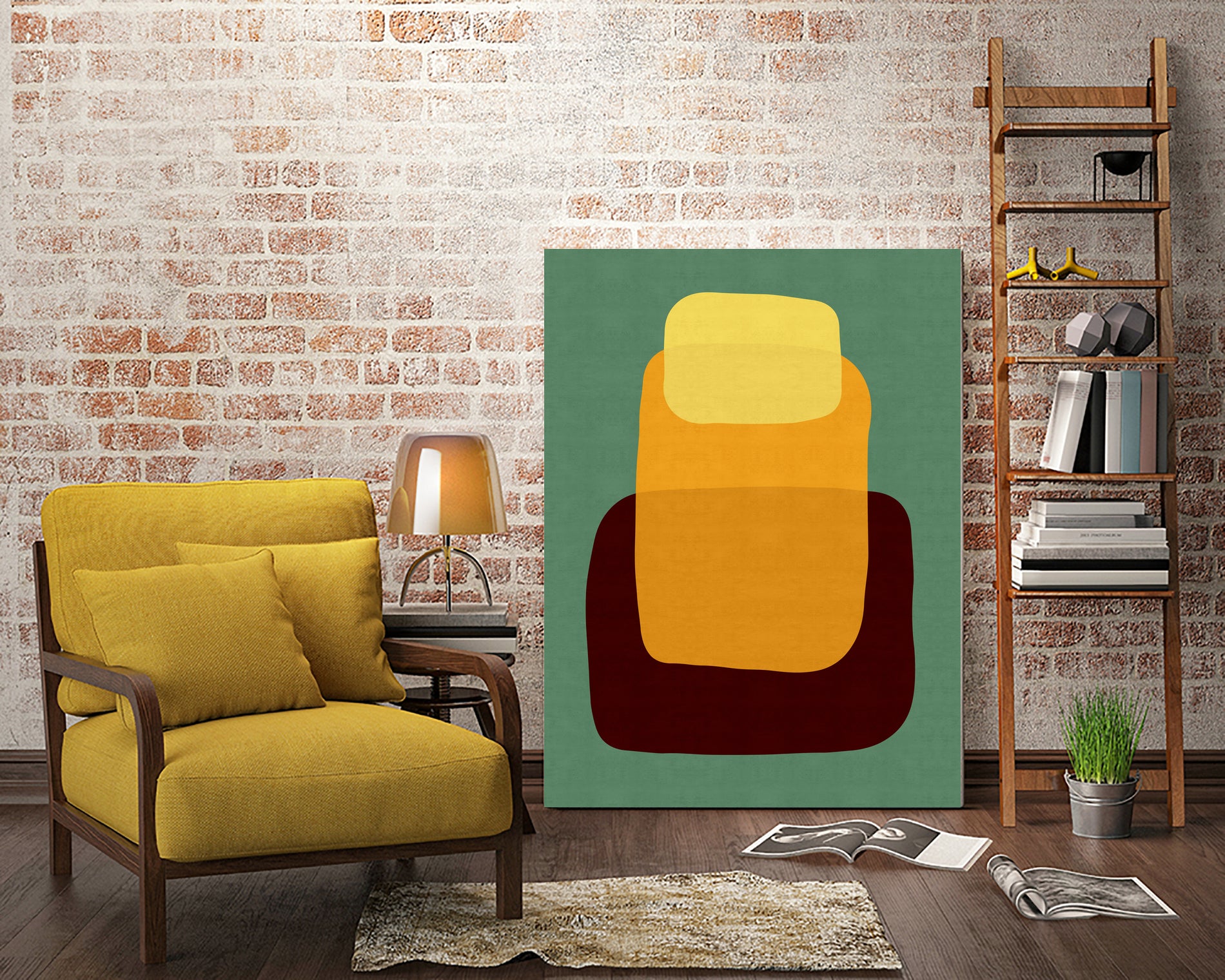 Abstract XII by Vitor Costa on GIANT ART - yellow digital painting