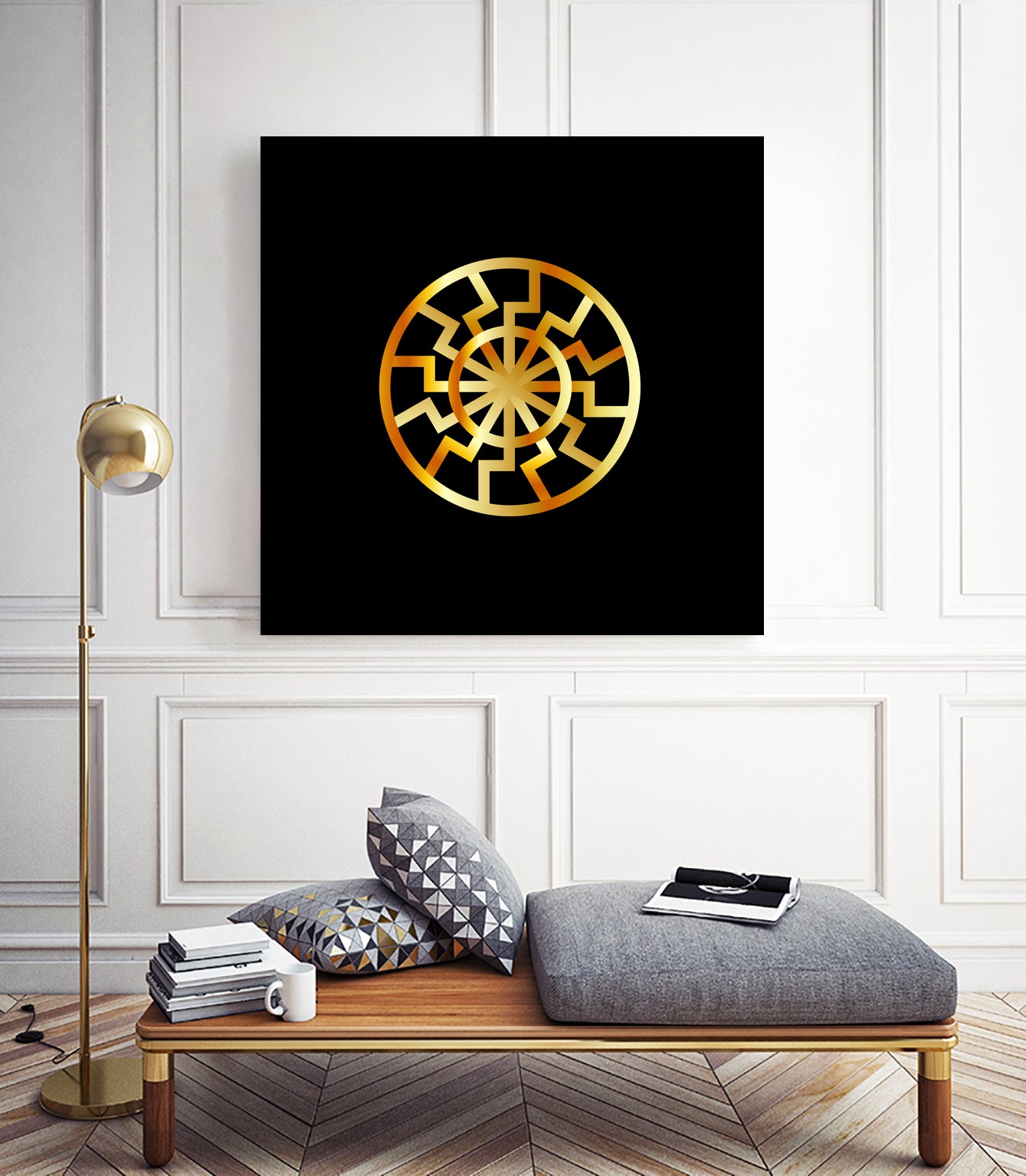 Black Sun symbol in gold- Schwarze Sonne by Shawlin Mohd on GIANT ART - brown digital drawing