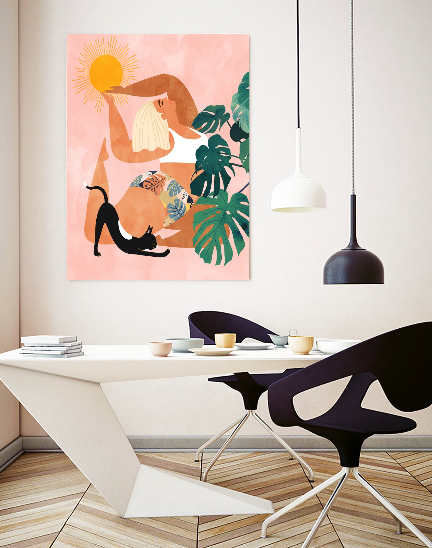 Tropical Yoga by Uma Gokhale on GIANT ART - orange digital painting