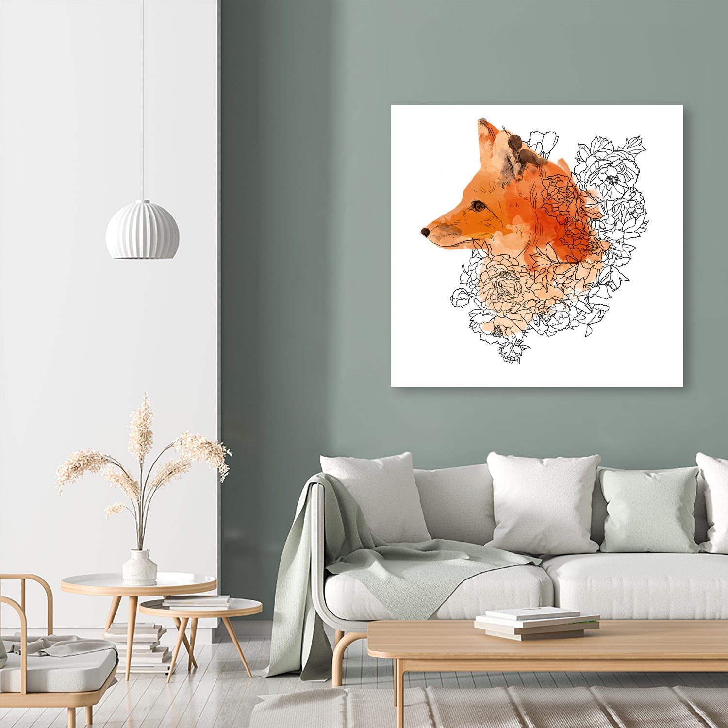 Watercolor Fox by Greta Berlin on GIANT ART - orange digital drawing