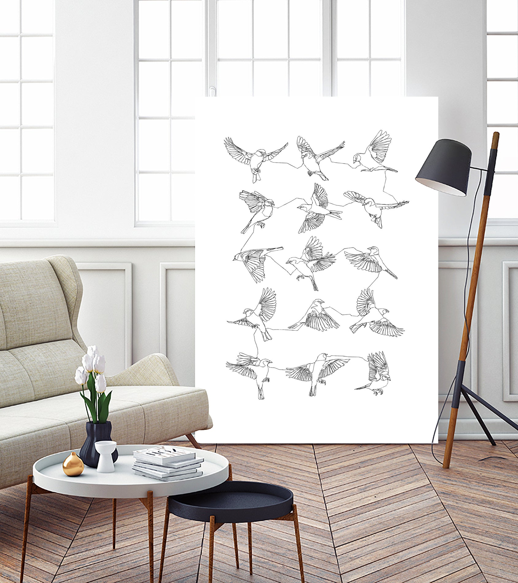 Birds by Edmund Maier on GIANT ART - white digital painting