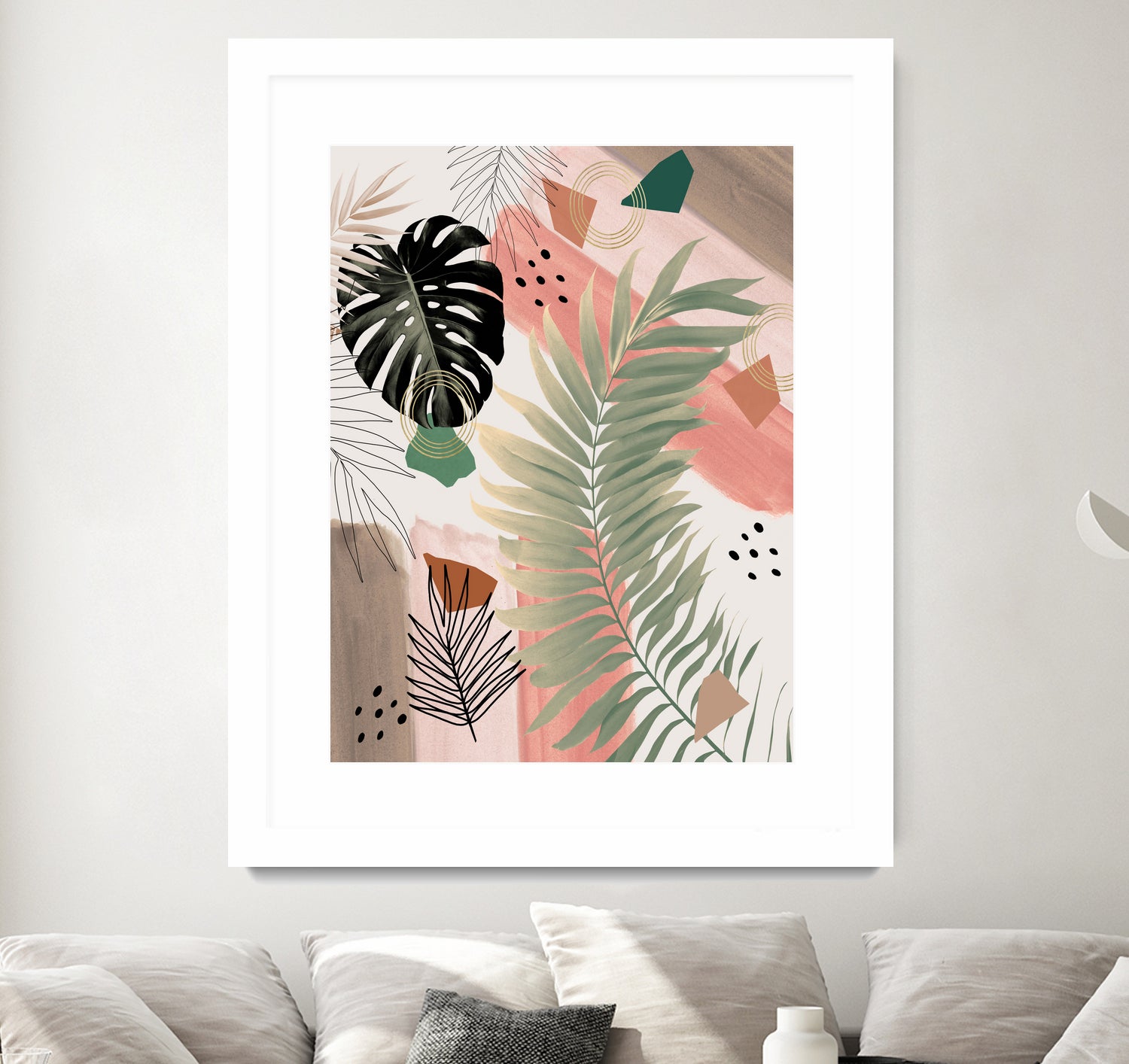 Palm Leaf Summer Glam #1 #tropical #decor #art by Anita & Bella Jantz on GIANT ART - pink digital drawing