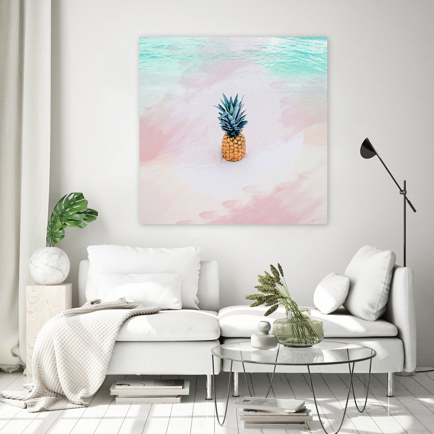 Pineapple on the beach by mmarta bc on GIANT ART - pink digital painting