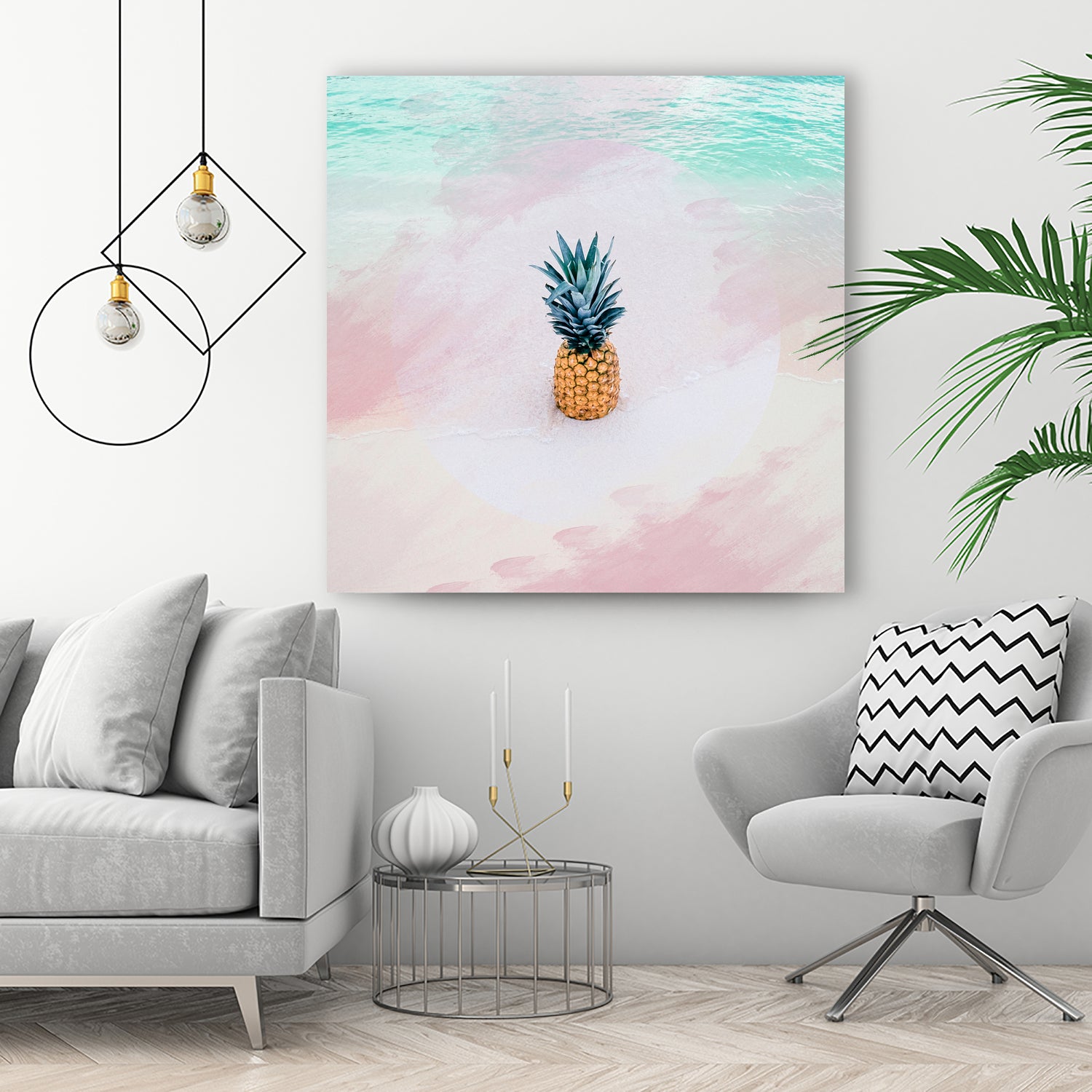 Pineapple on the beach by mmarta bc on GIANT ART - pink digital painting