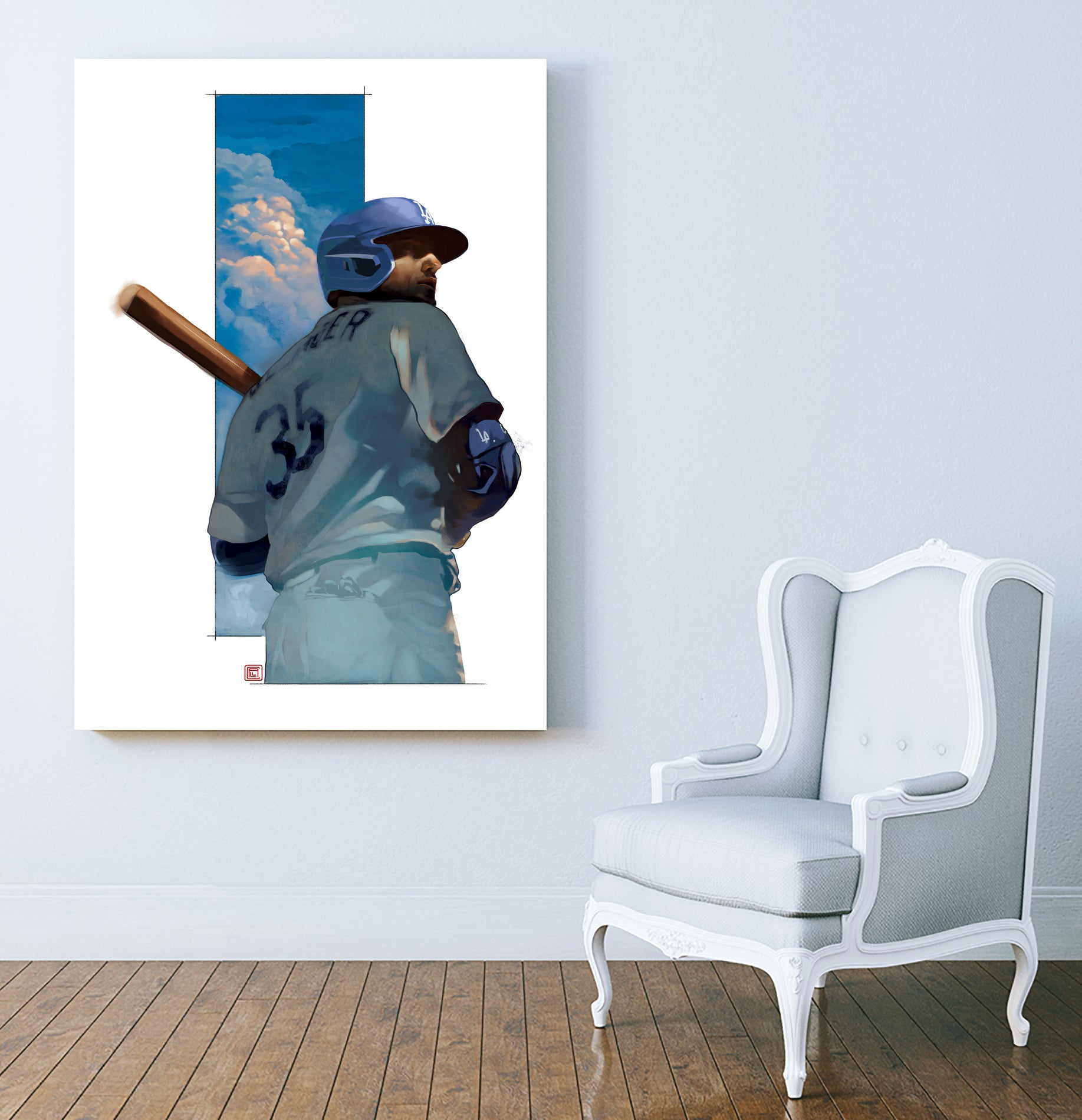 At Bat by Claudia Labarca on GIANT ART - blue digital painting