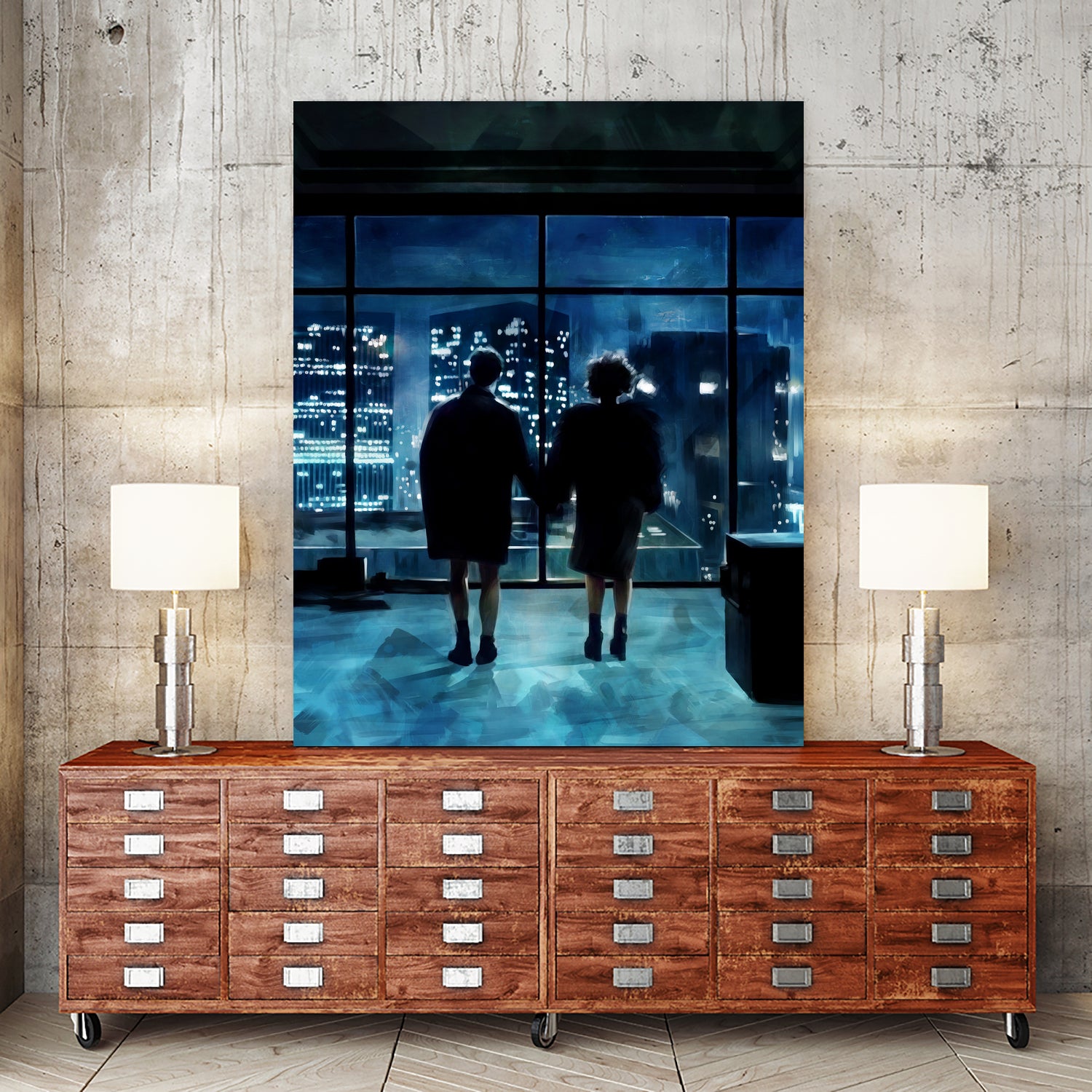 Fight Club by Dmitry Belov on GIANT ART - blue digital painting