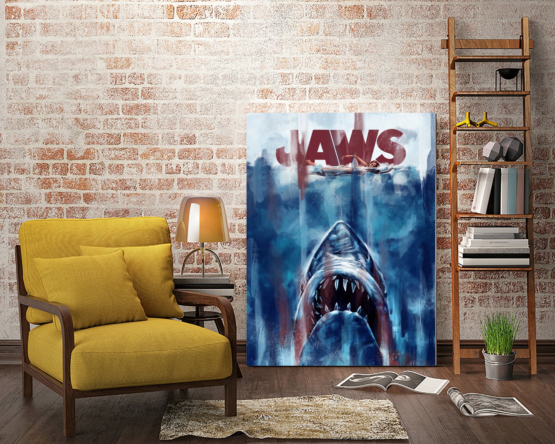 Jaws by Dmitry Belov on GIANT ART - blue digital drawing