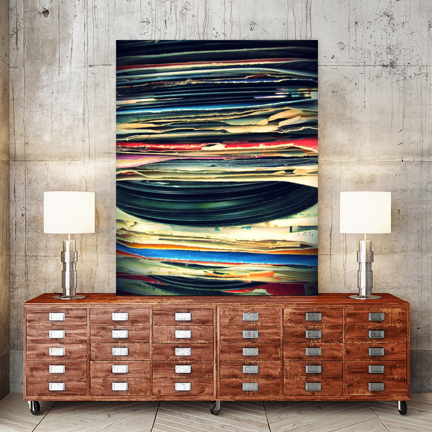 Put Your Records On by Bianca Green on GIANT ART - yellow photo illustration