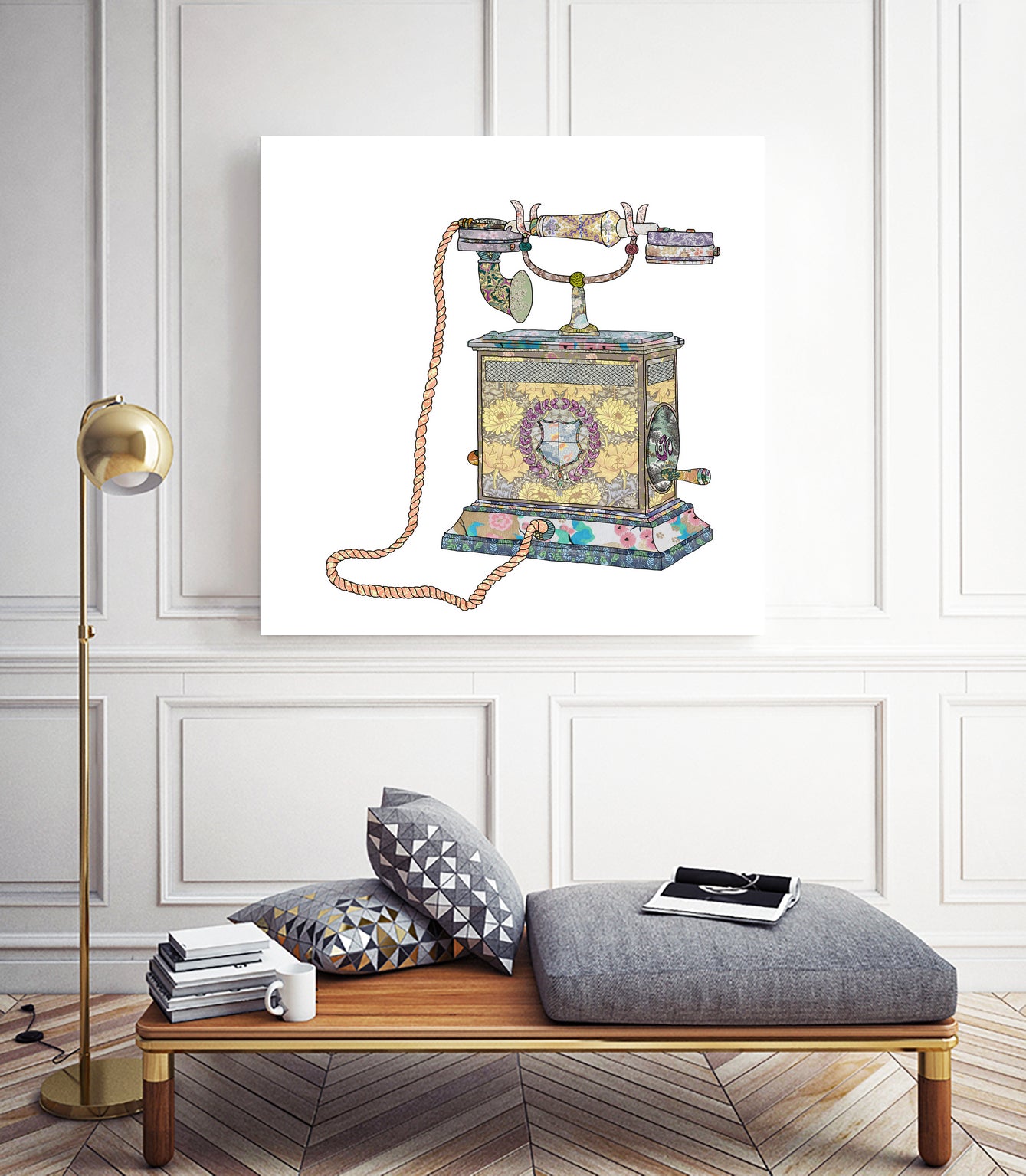 Waiting For Your Call Since 1896 by Bianca Green on GIANT ART - yellow digital drawing