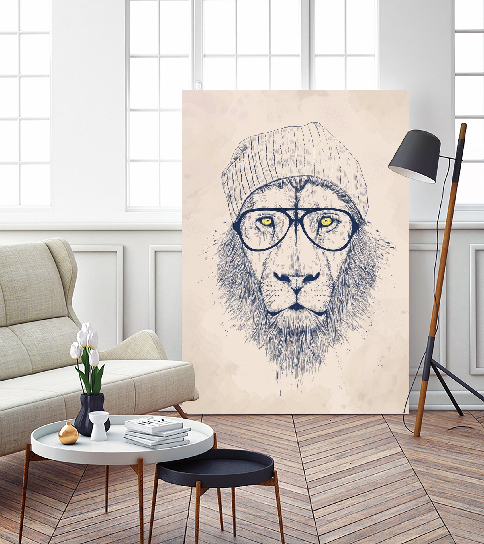 Cool lion by Solti Balázs on GIANT ART - brown digital painting