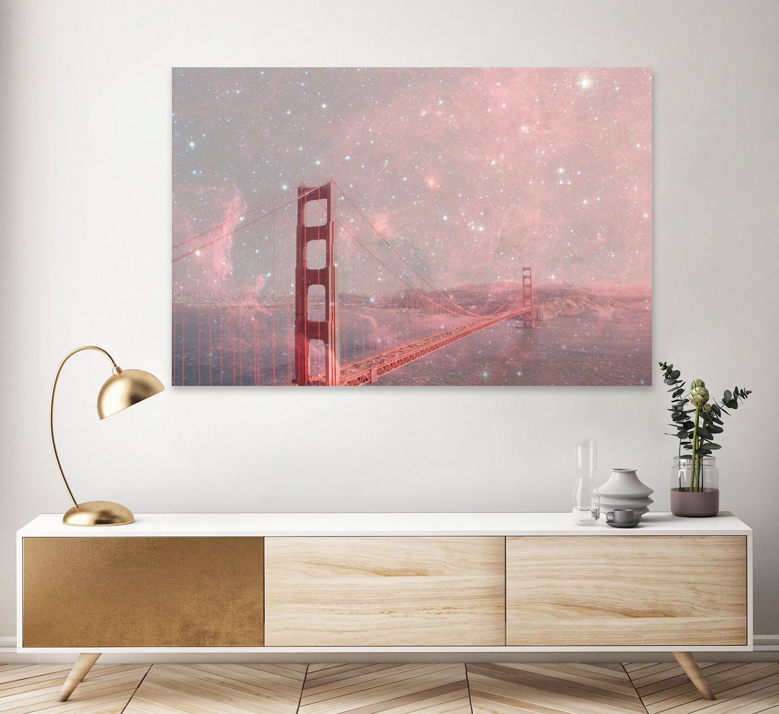 Stardust Covering San Francisco by Bianca Green on GIANT ART - pink photo illustration