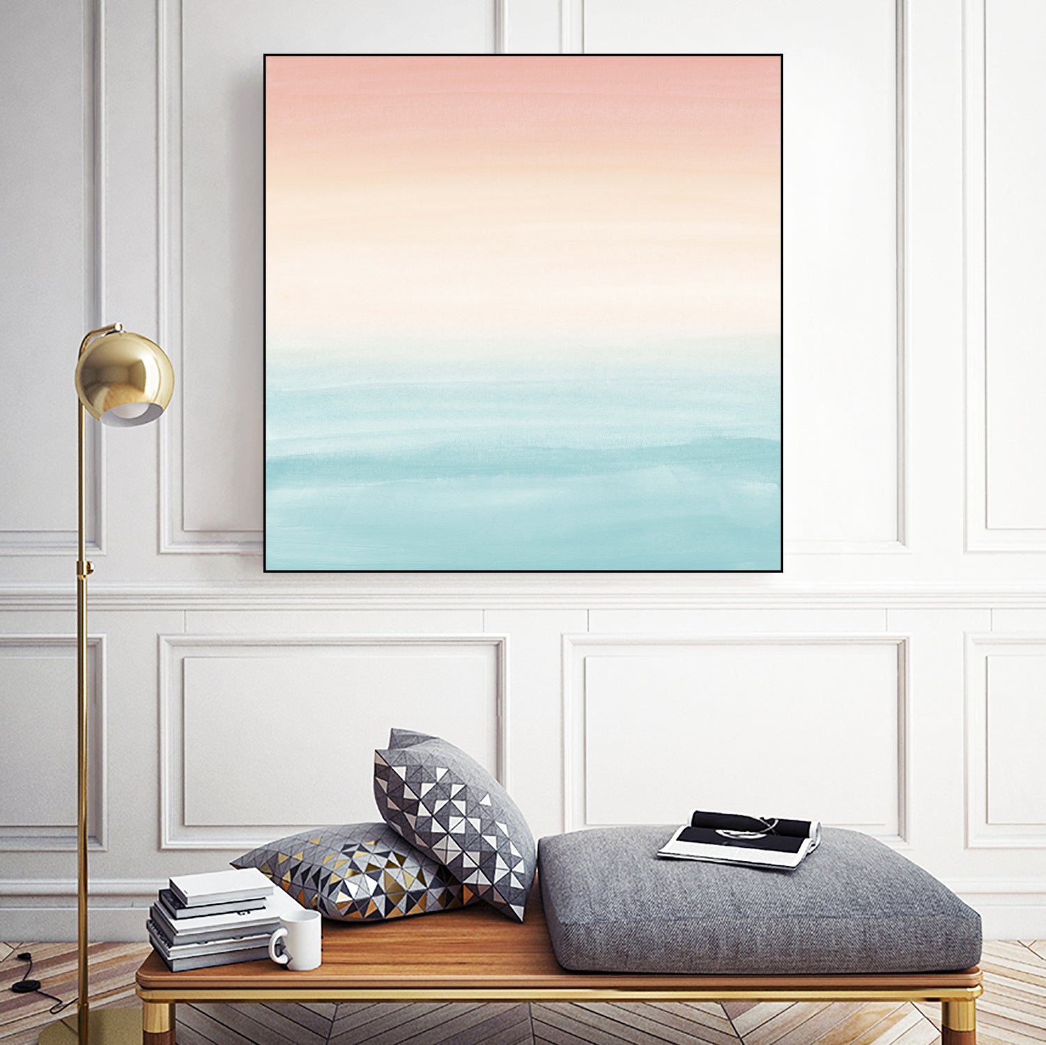 Touching Watercolor Abstract Beach Dream #3 #painting #decor by Anita & Bella Jantz on GIANT ART - orange digital painting