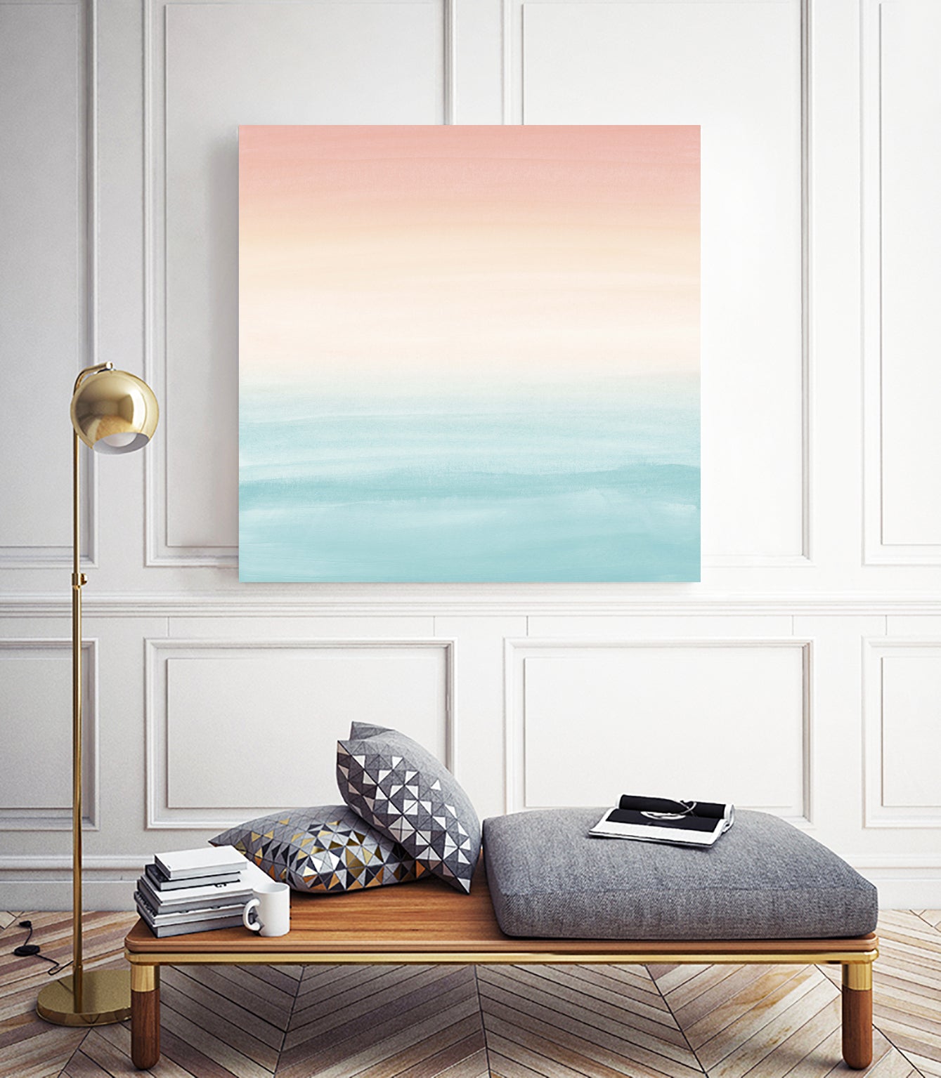 Touching Watercolor Abstract Beach Dream #3 #painting #decor by Anita & Bella Jantz on GIANT ART - orange digital painting