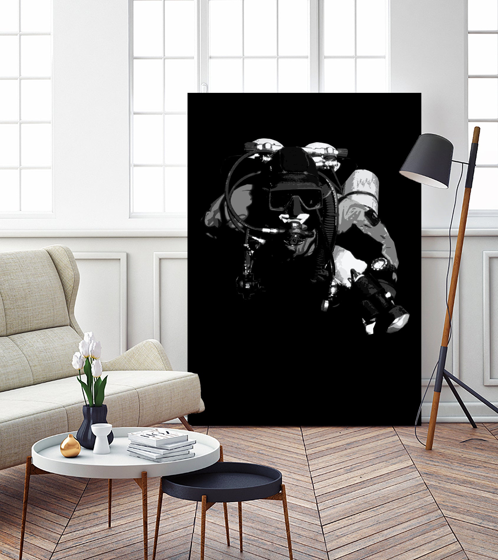 cave diver by Gerardo Aizpuru on GIANT ART - black photo manipulation