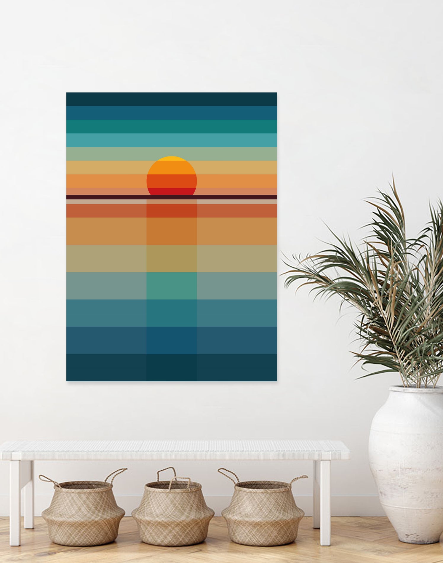Geometric Sunset by Roland Bánrévi on GIANT ART - yellow vector illustration