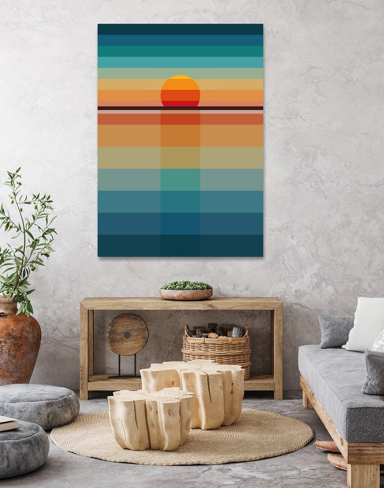 Geometric Sunset by Roland Bánrévi on GIANT ART - yellow vector illustration
