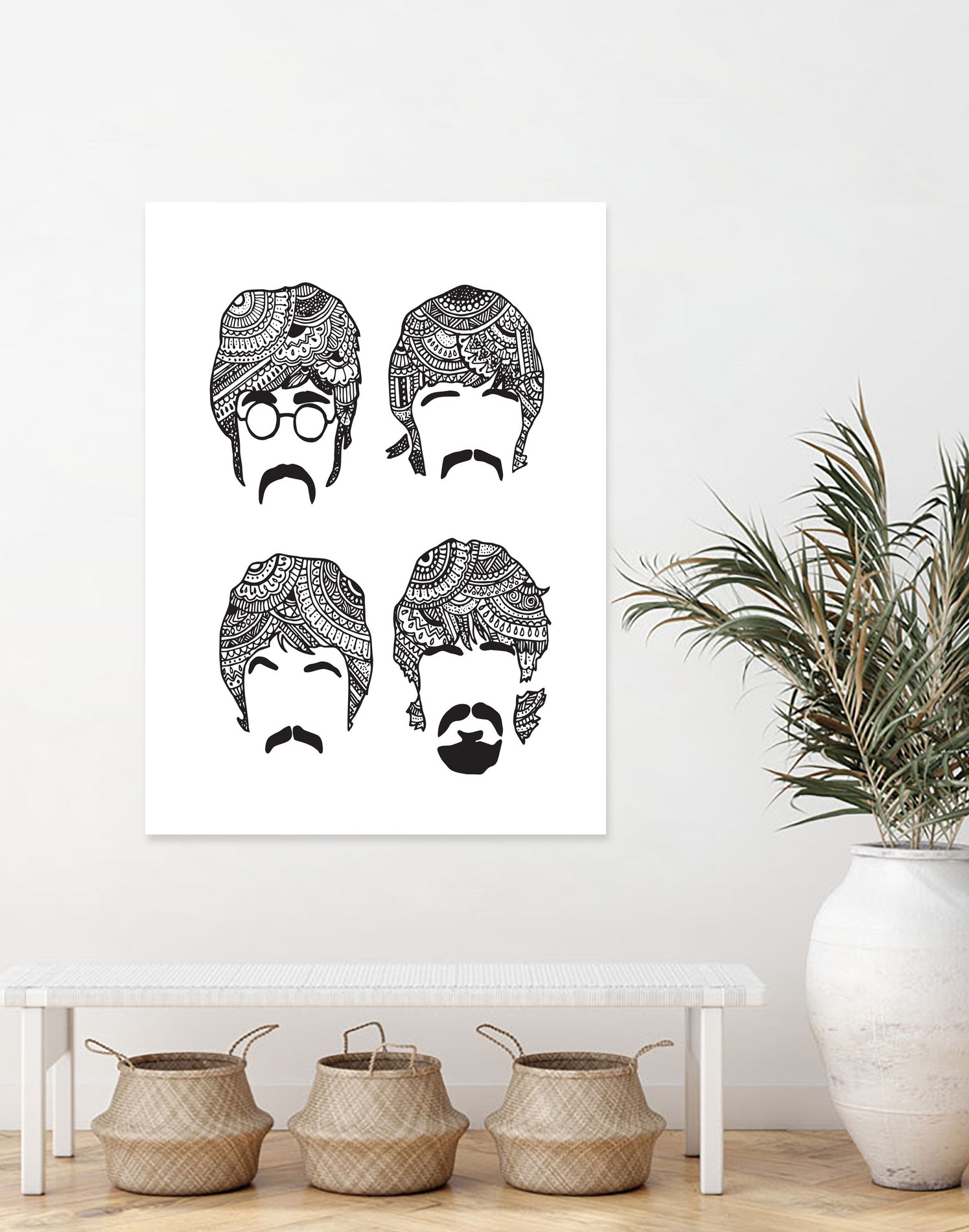 Beatles Mehendi by Candelaria Undurraga on GIANT ART - white digital drawing