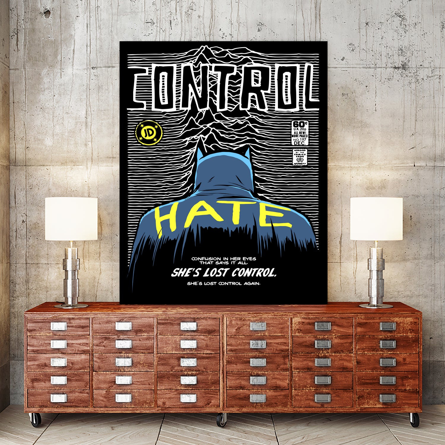 Post-Punk Dark Knight: Control by Bily Mariano da Luz on GIANT ART - black digital drawing