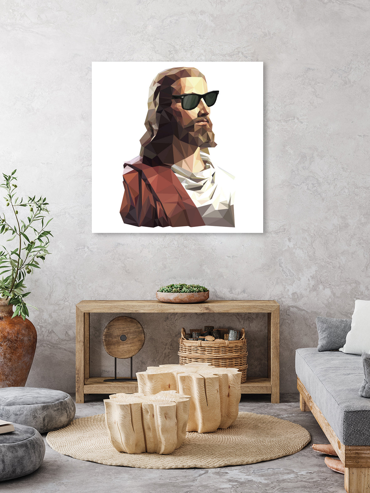 Jesus Born to be Cool by Gabriel Ruiz on GIANT ART - brown photo illustration