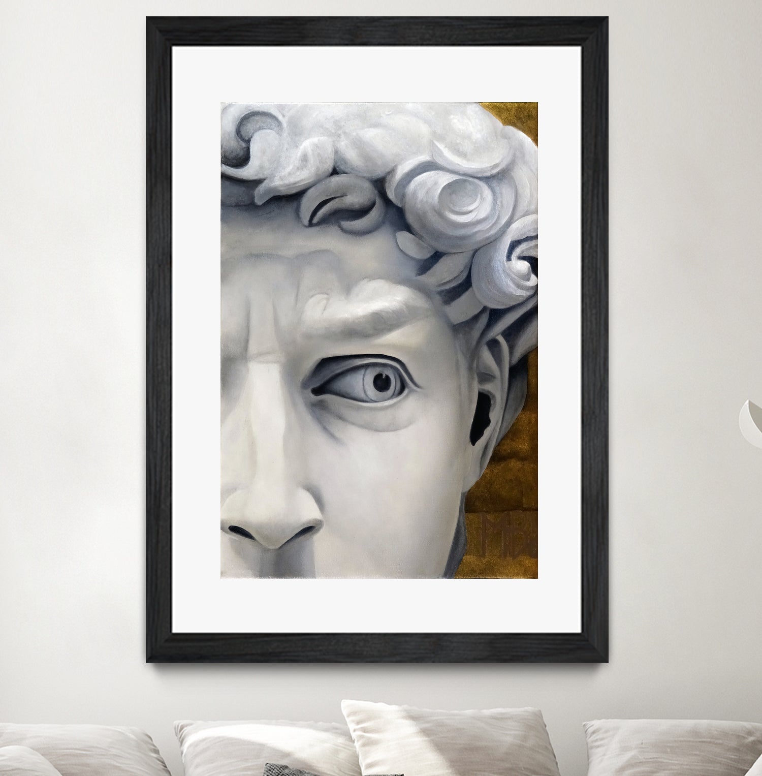 David by Matthew Holden Bates on GIANT ART - gray mixed media