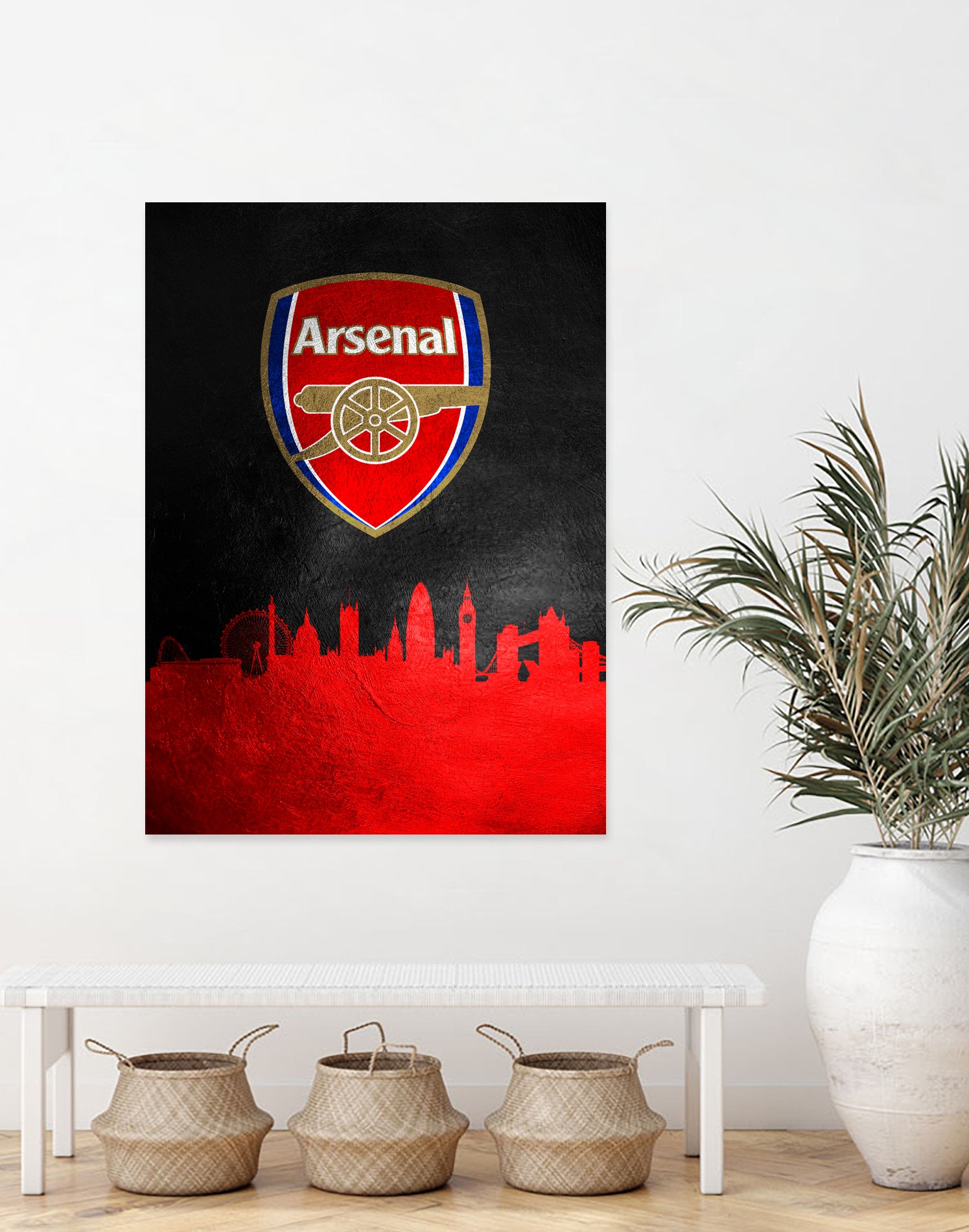 Arsenal FC Skyline by Adrian Baldovino on GIANT ART - red vector illustration