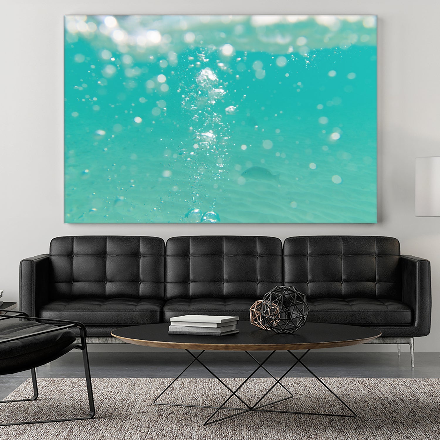 Underwater Caribbean Bubbles Dream 2 by ©AnitasBellasArt on GIANT ART - blue coastal sea,ocean,turquoise,water