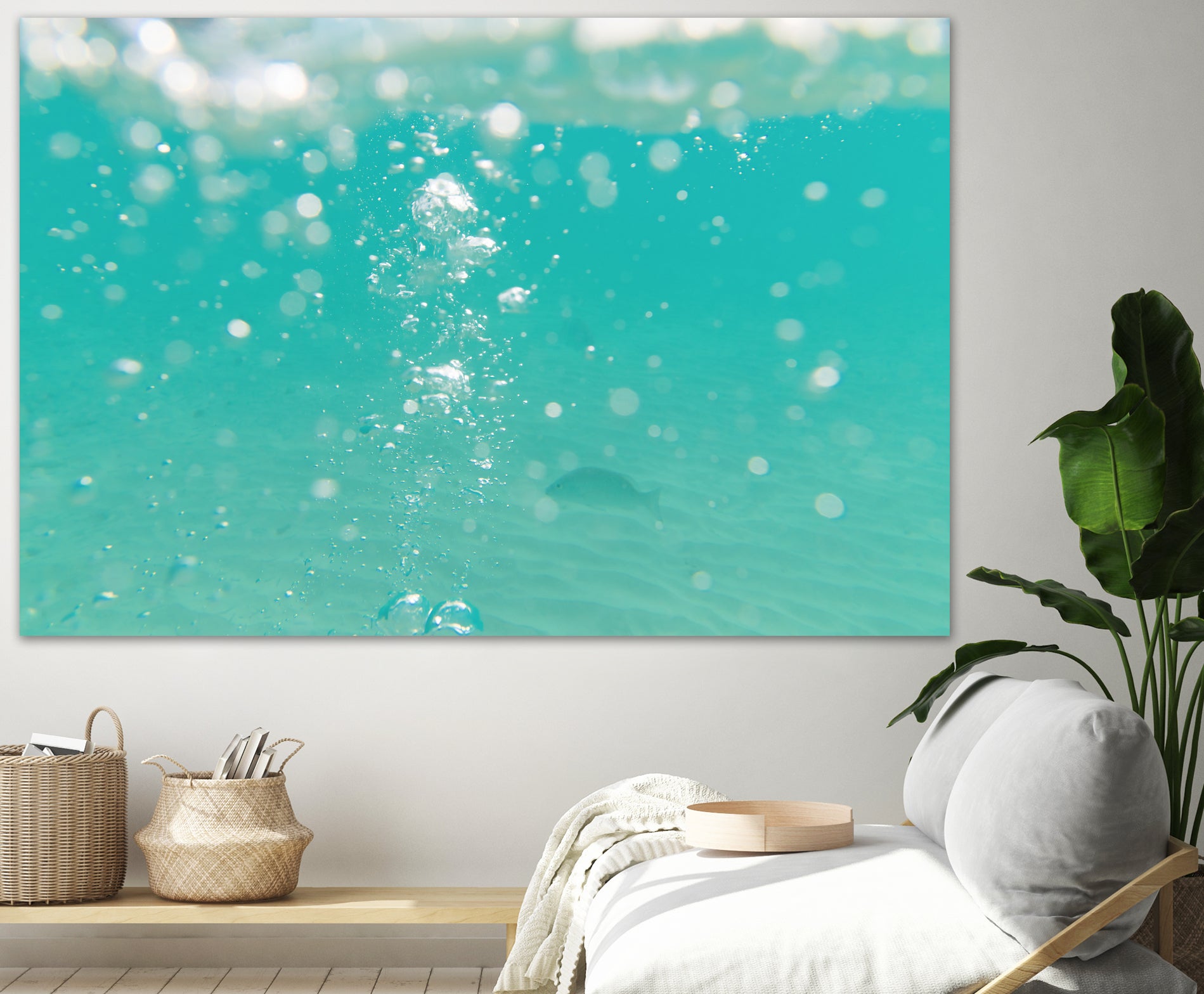 Underwater Caribbean Bubbles Dream 2 by ©AnitasBellasArt on GIANT ART - blue coastal sea,ocean,turquoise,water