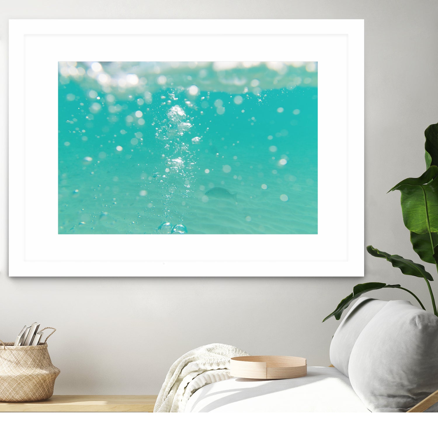 Underwater Caribbean Bubbles Dream 2 by ©AnitasBellasArt on GIANT ART - blue coastal sea,ocean,turquoise,water