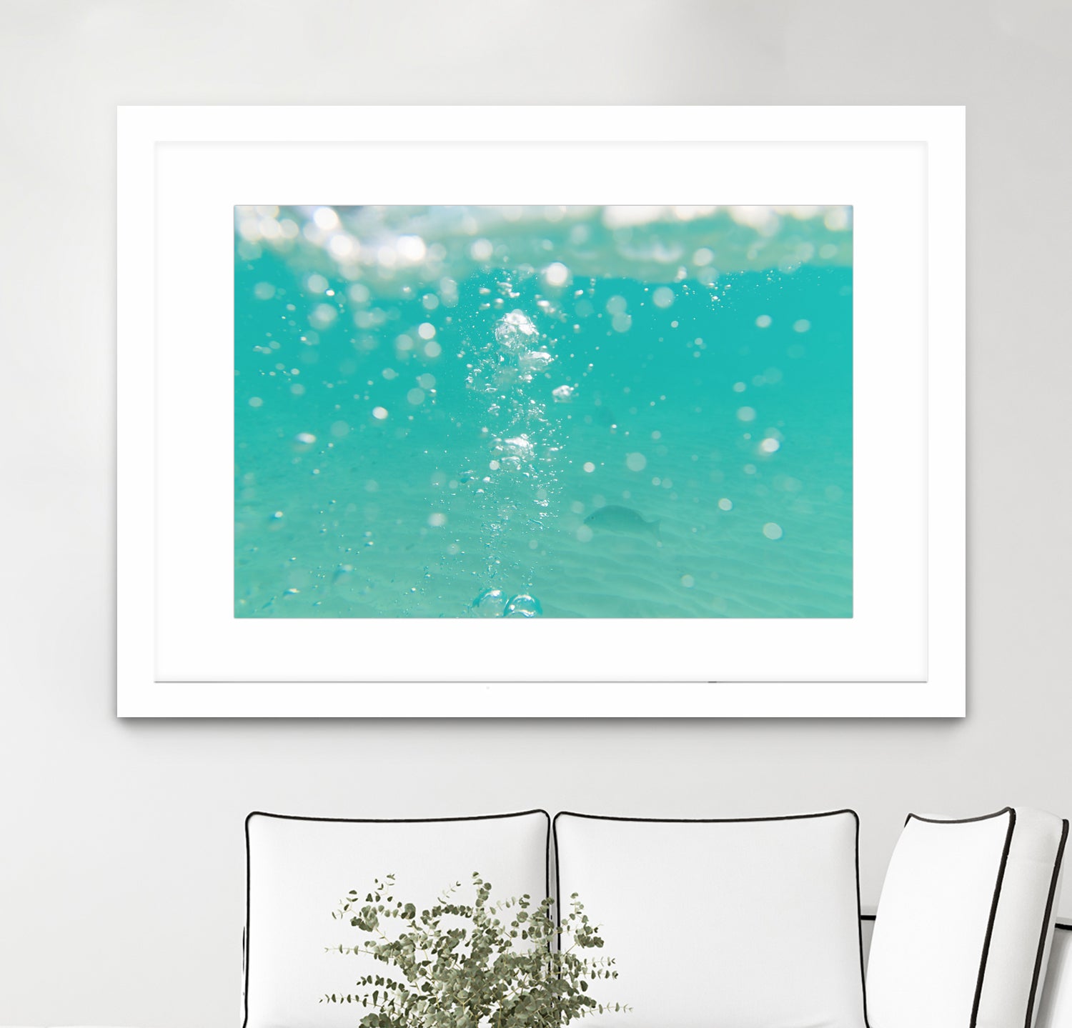 Underwater Caribbean Bubbles Dream 2 by ©AnitasBellasArt on GIANT ART - blue coastal sea,ocean,turquoise,water