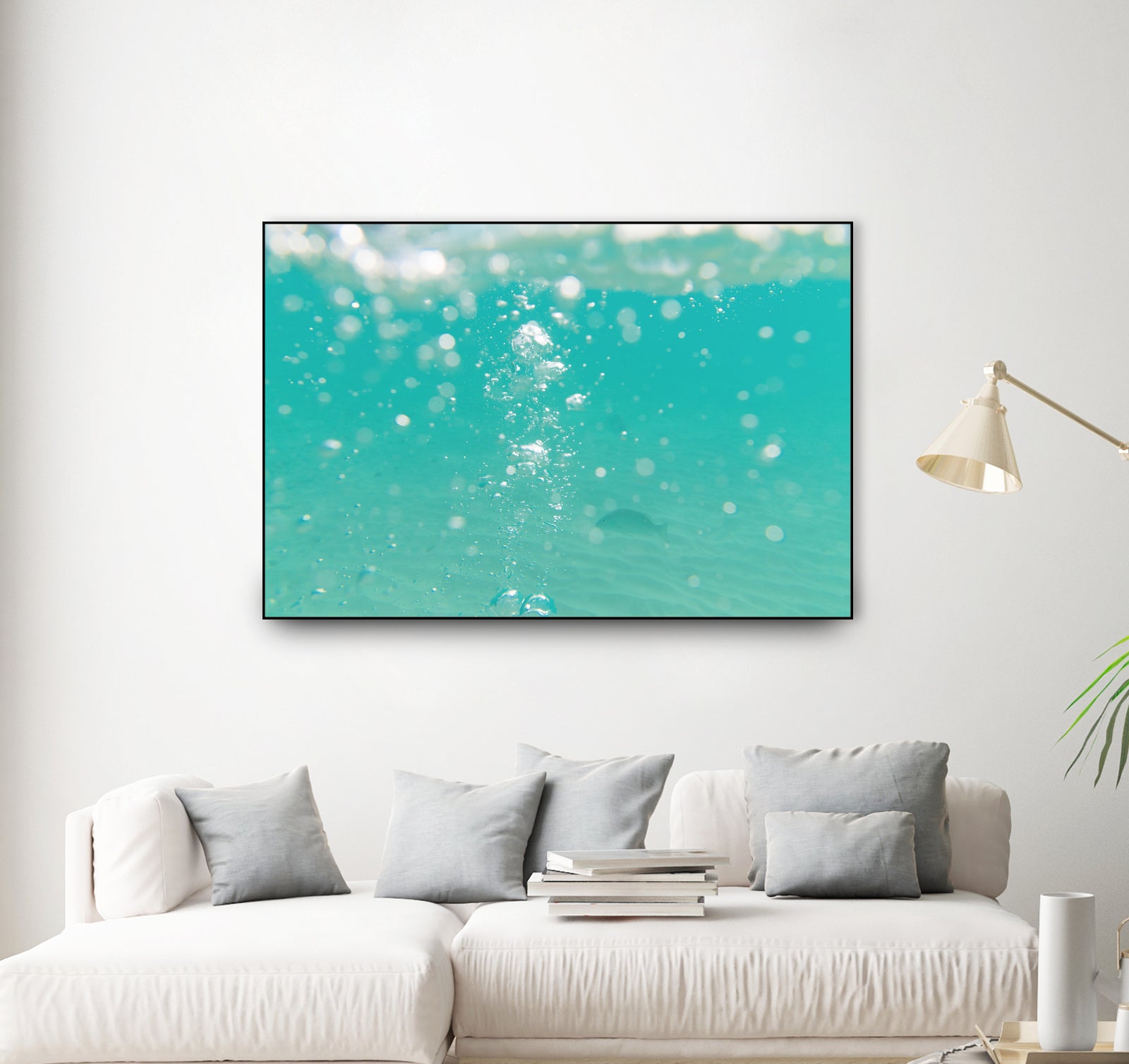 Underwater Caribbean Bubbles Dream 2 by ©AnitasBellasArt on GIANT ART - blue coastal sea,ocean,turquoise,water