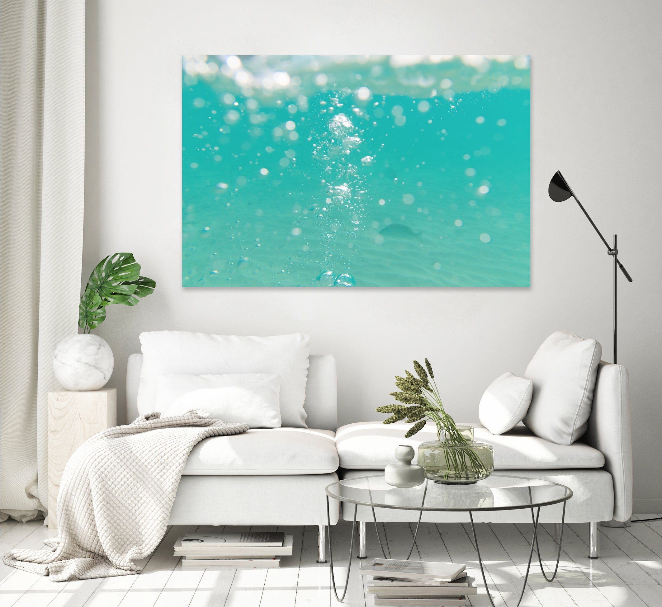 Underwater Caribbean Bubbles Dream 2 by ©AnitasBellasArt on GIANT ART - blue coastal sea,ocean,turquoise,water