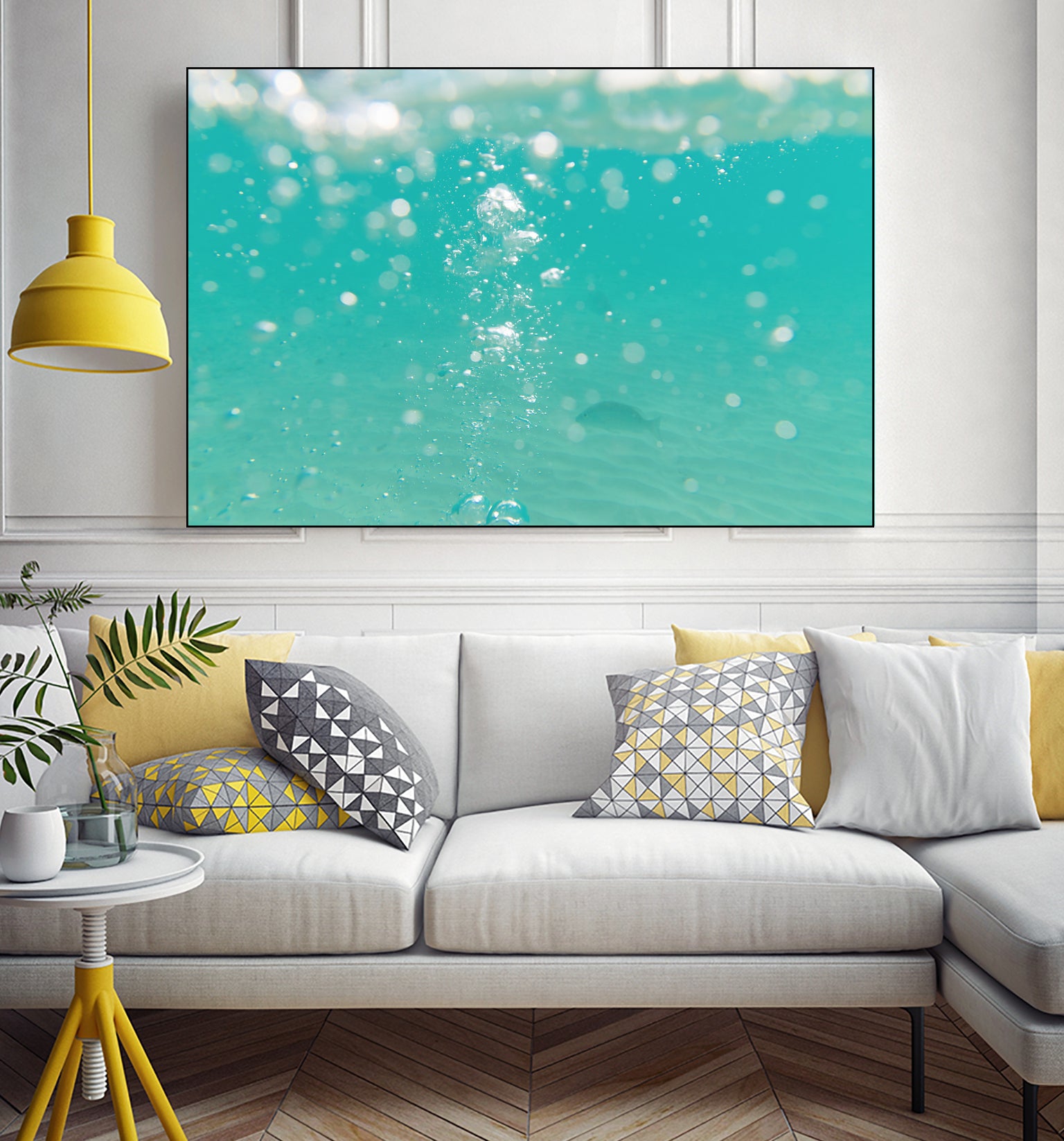Underwater Caribbean Bubbles Dream 2 by ©AnitasBellasArt on GIANT ART - blue coastal sea,ocean,turquoise,water