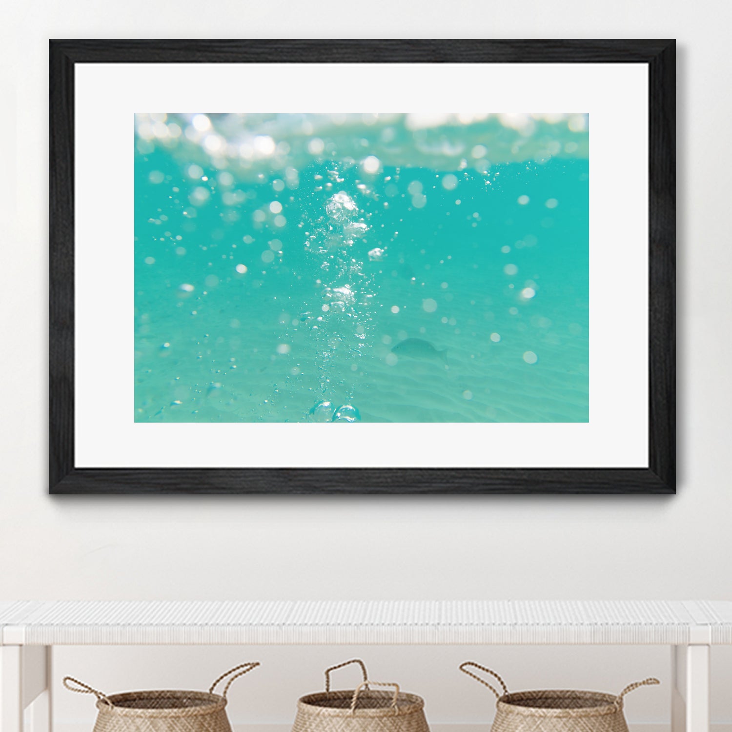 Underwater Caribbean Bubbles Dream 2 by ©AnitasBellasArt on GIANT ART - blue coastal sea,ocean,turquoise,water