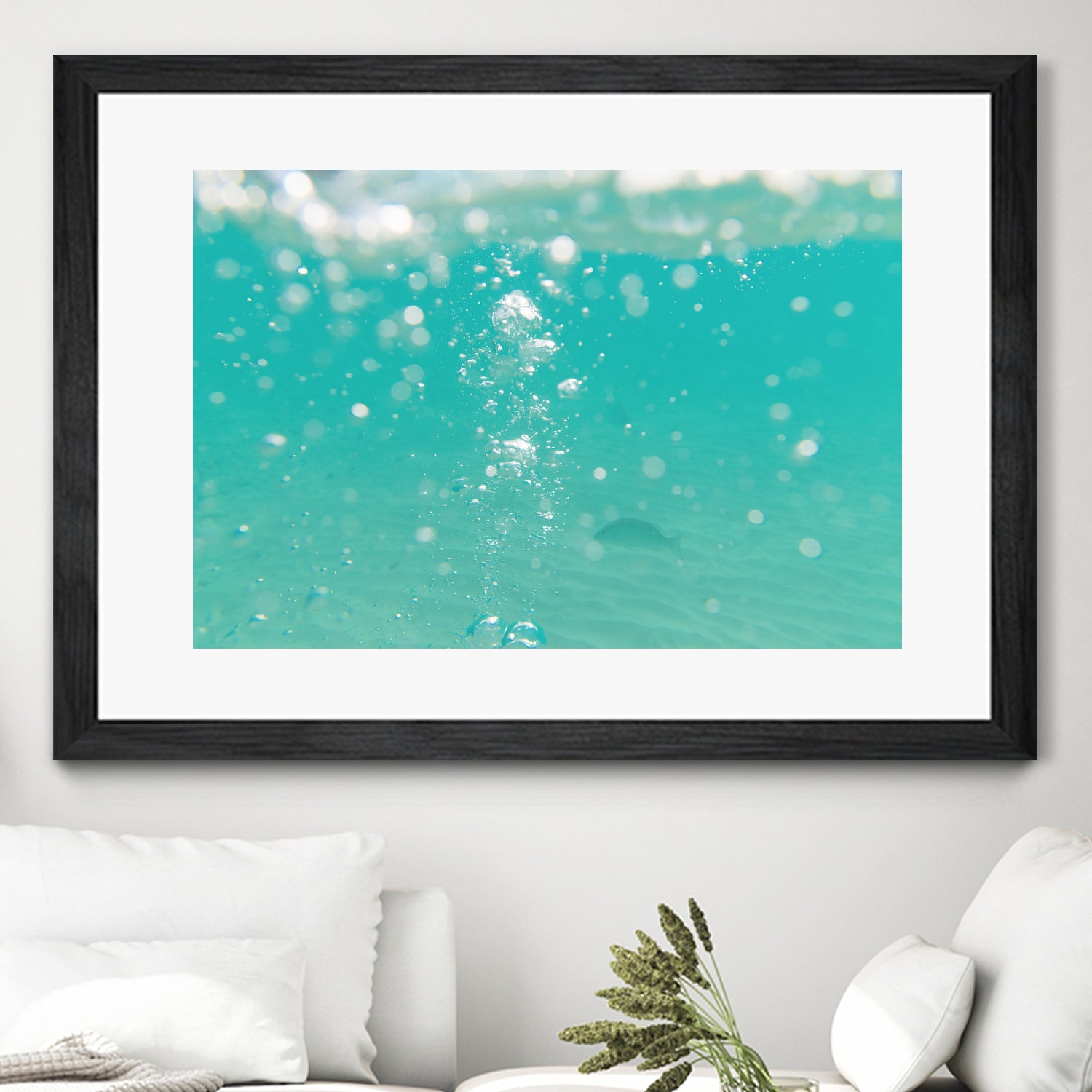 Underwater Caribbean Bubbles Dream 2 by ©AnitasBellasArt on GIANT ART - blue coastal sea,ocean,turquoise,water