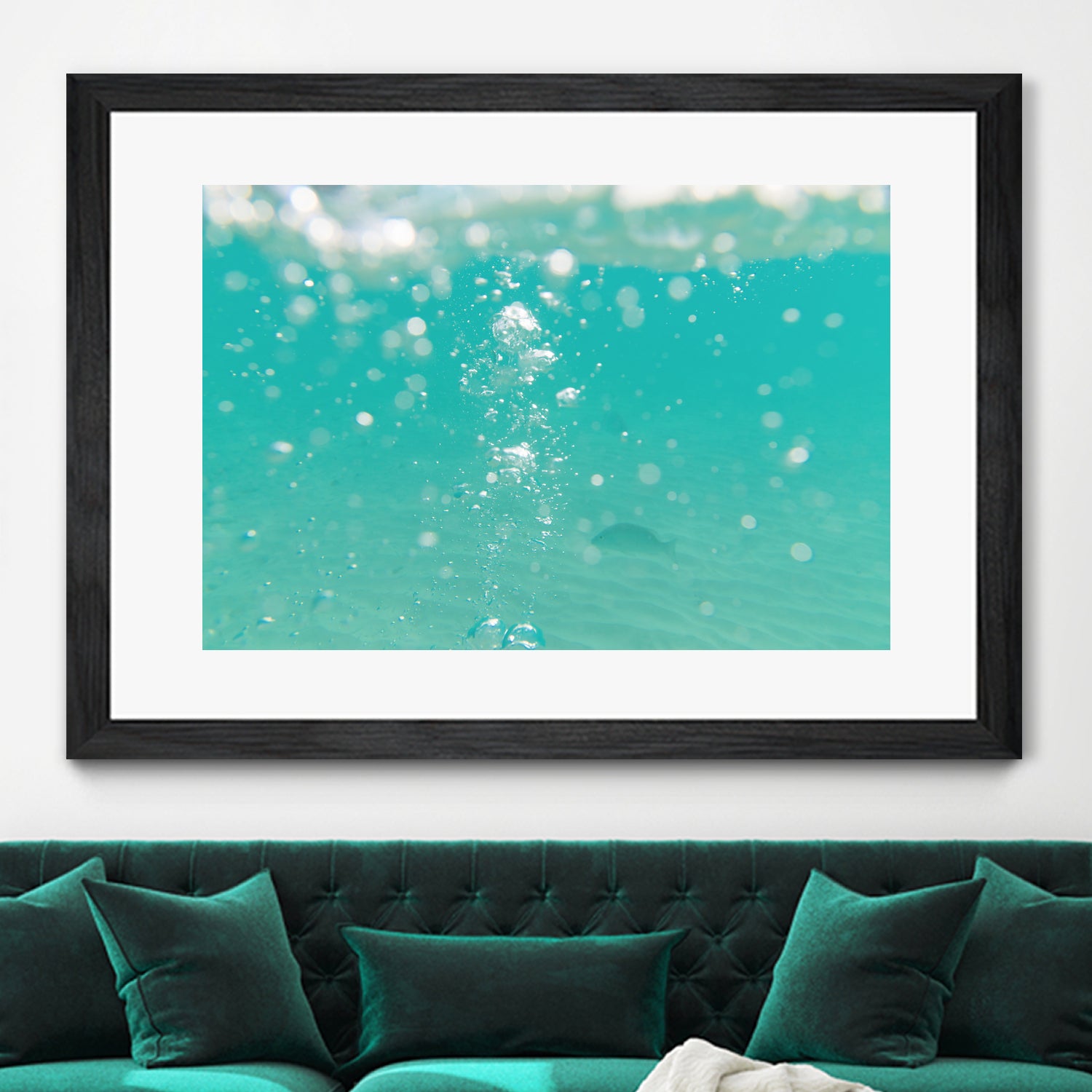 Underwater Caribbean Bubbles Dream 2 by ©AnitasBellasArt on GIANT ART - blue coastal sea,ocean,turquoise,water