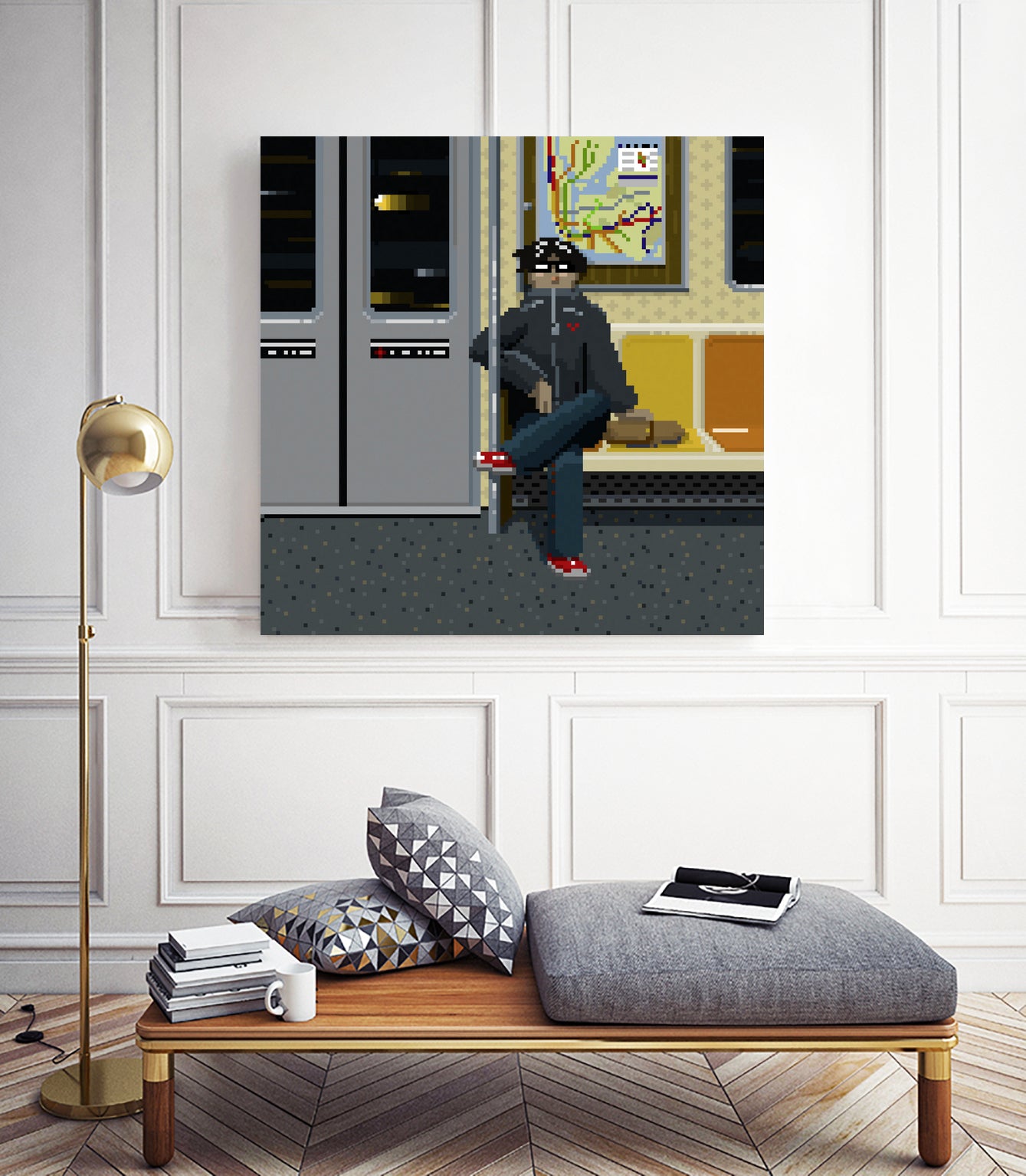 NYC Subway Portrait 001 by Christopher Pace on GIANT ART - fuchsia digital drawing