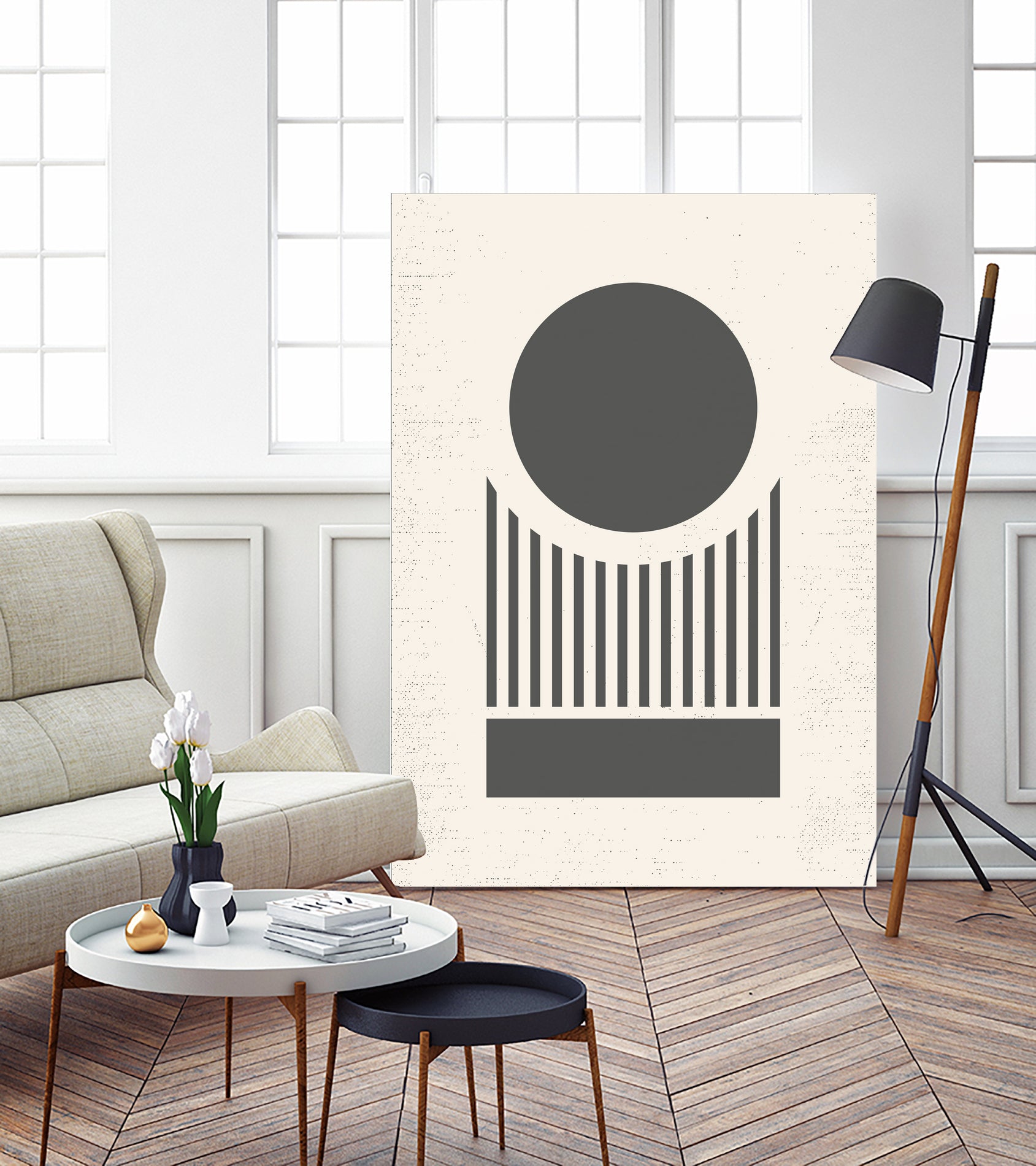 Mid Century Modern Geometry 02 by Studio North on GIANT ART - black digital drawing