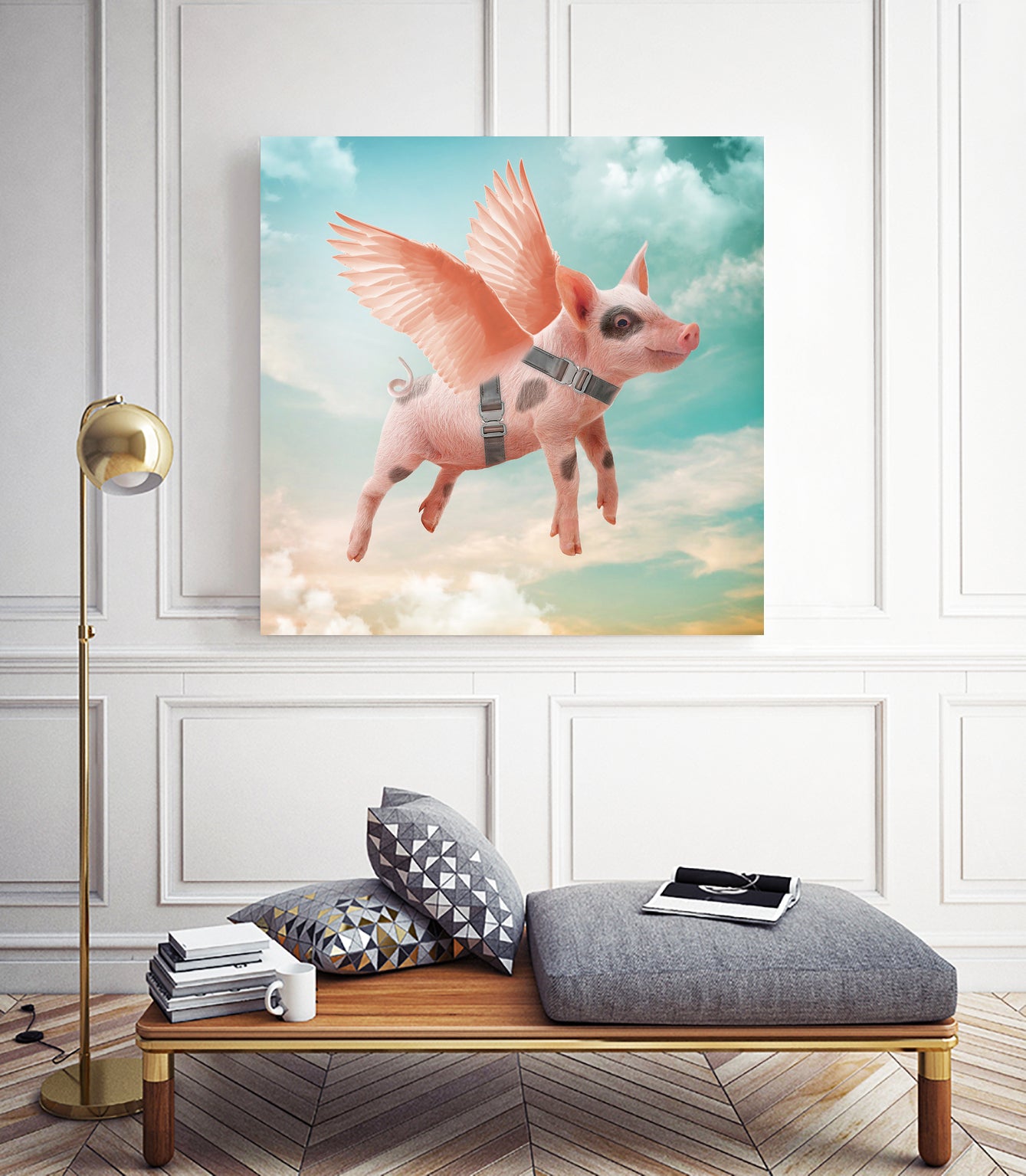 Little pig Can Fly by Vin Zzep on GIANT ART - white photo illustration