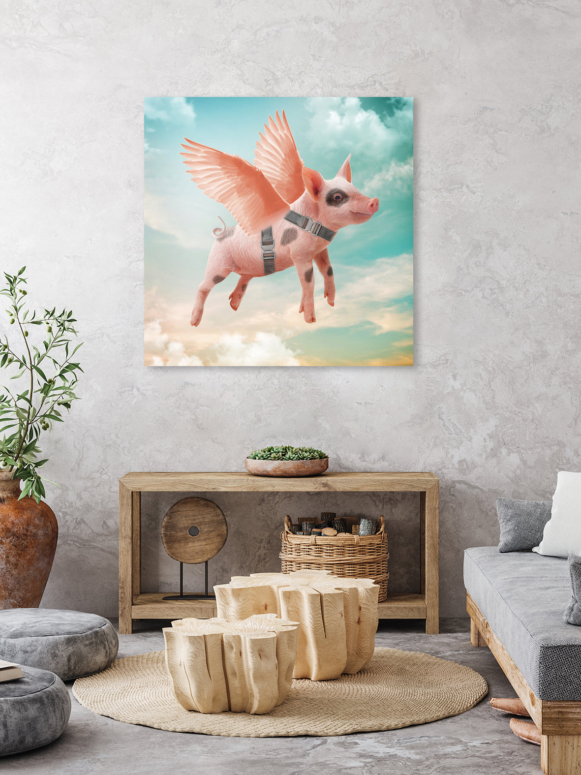 Little pig Can Fly by Vin Zzep on GIANT ART - white photo illustration