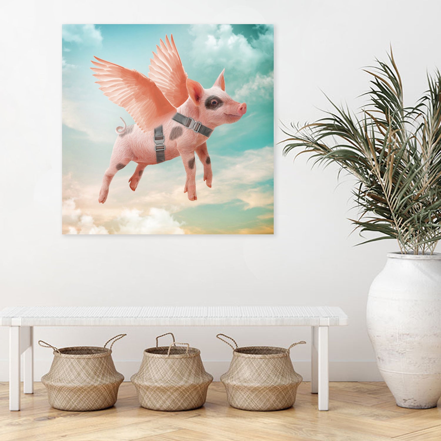 Little pig Can Fly by Vin Zzep on GIANT ART - white photo illustration
